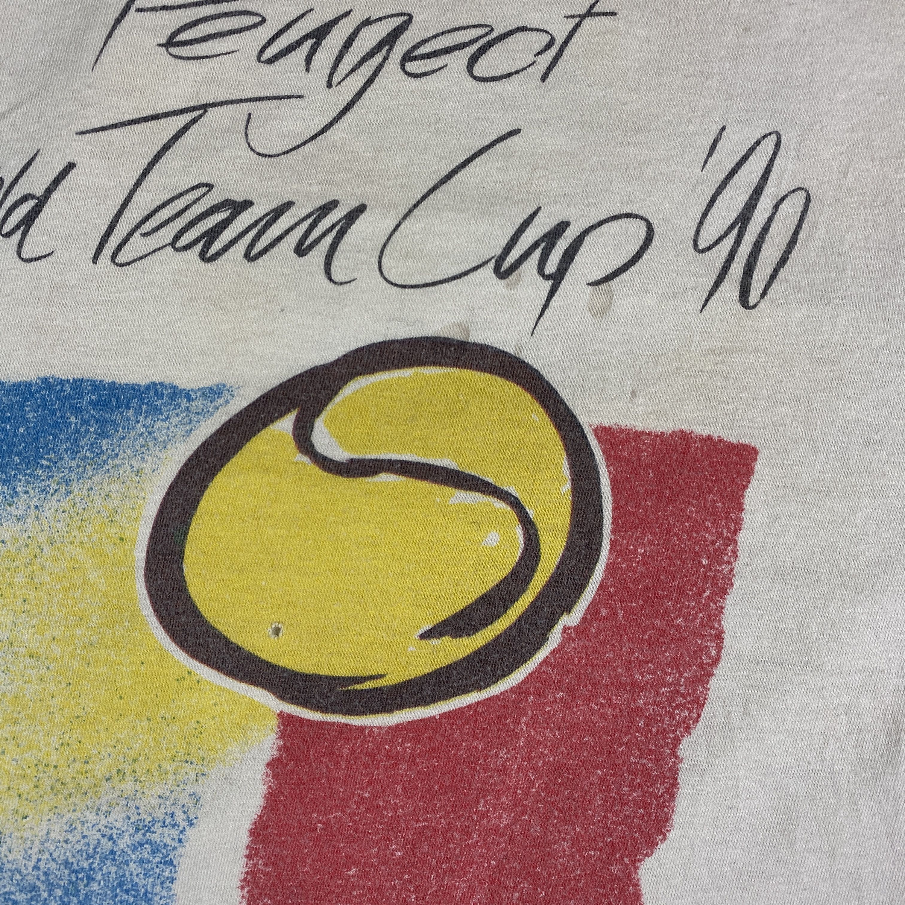 Vintage Mens Vintage T Shirt Peugeot World Team Cup 90 Size L Size US L / EU 52-54 / 3 - 5 Thumbnail