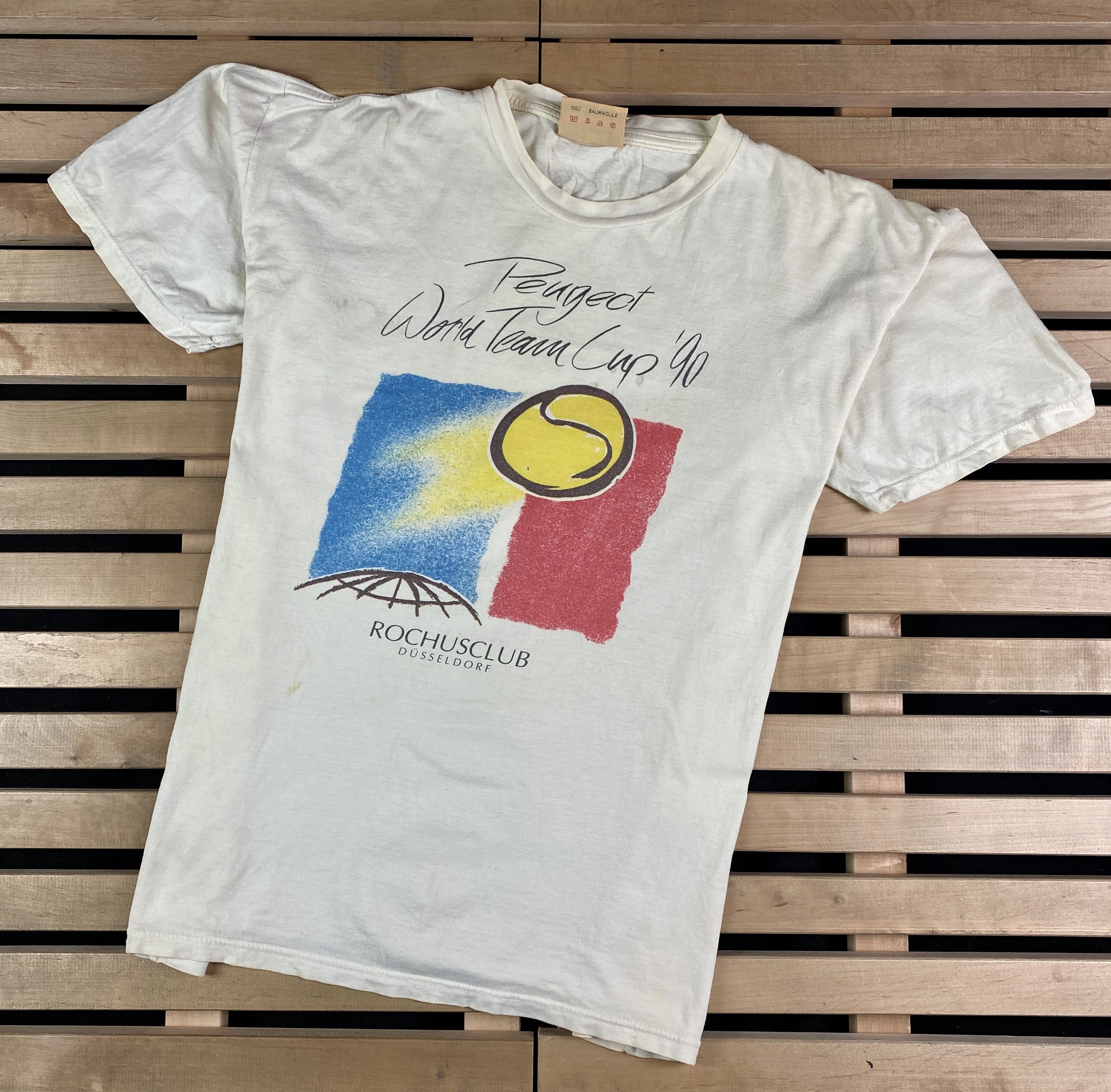 Vintage Mens Vintage T Shirt Peugeot World Team Cup 90 Size L Size US L / EU 52-54 / 3 - 1 Thumbnail