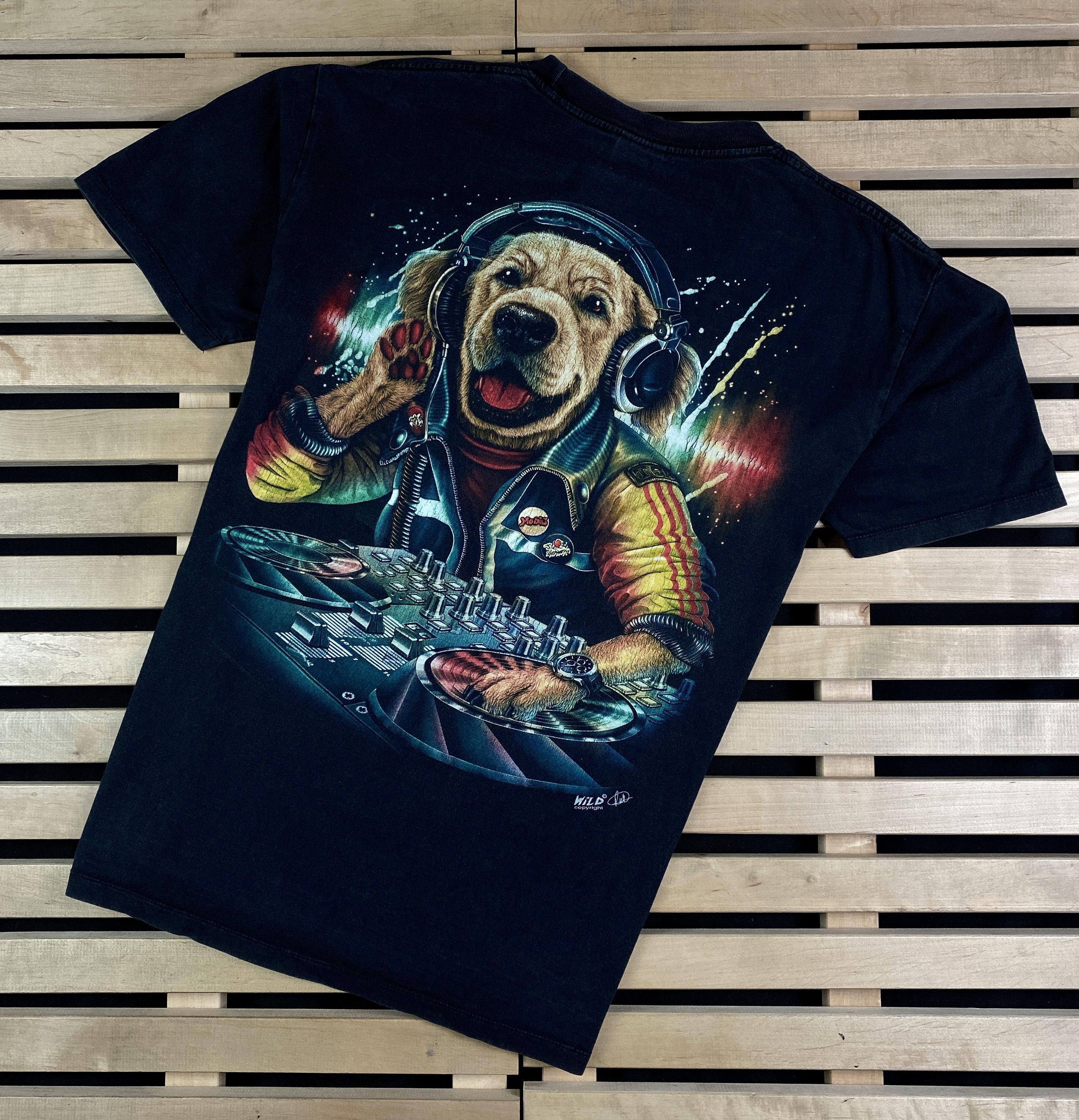 Band Tees × Vintage Mens Vintage T Shirt Dog DJ Size L Size US L / EU 52-54 / 3 - 8 Thumbnail