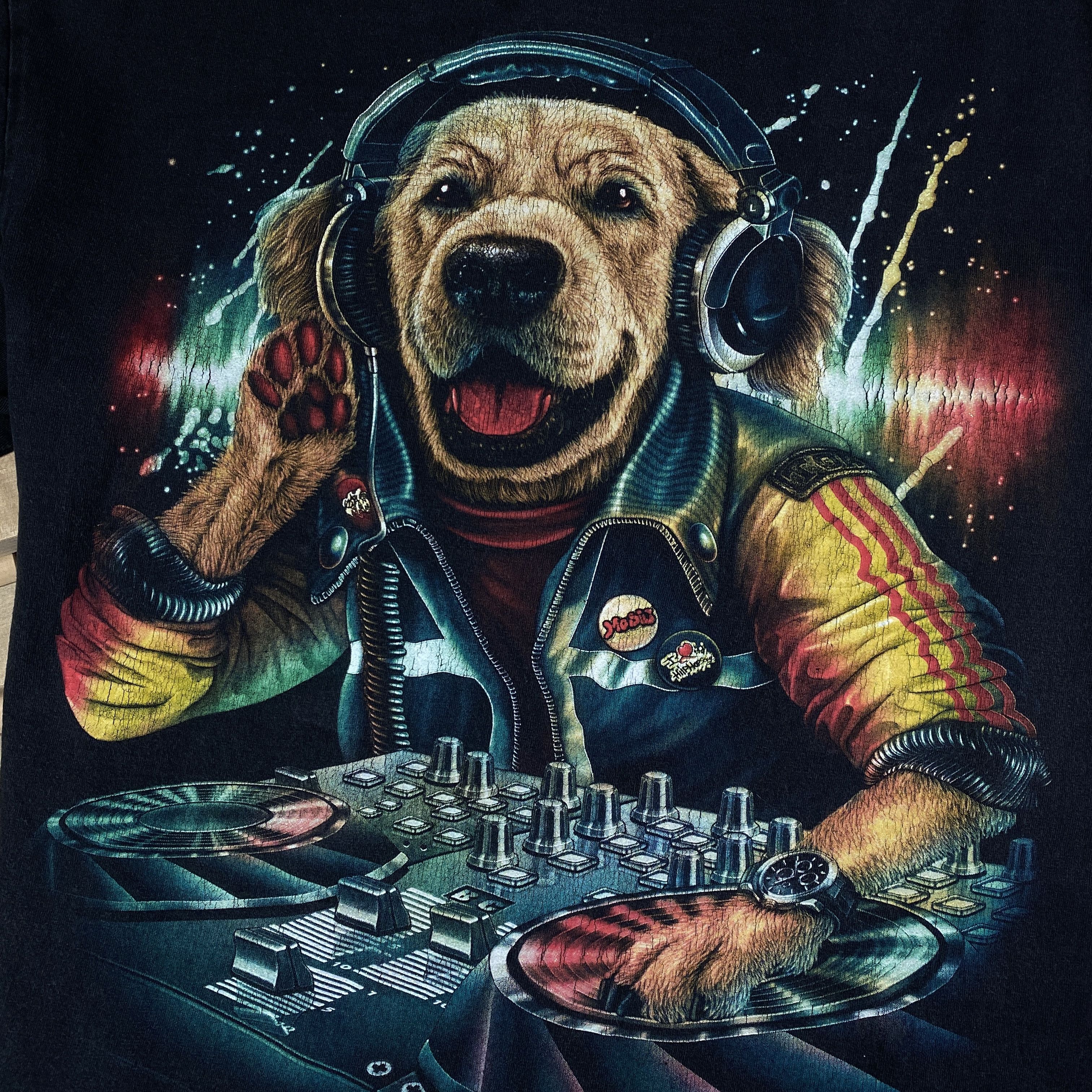 Band Tees × Vintage Mens Vintage T Shirt Dog DJ Size L Size US L / EU 52-54 / 3 - 9 Thumbnail