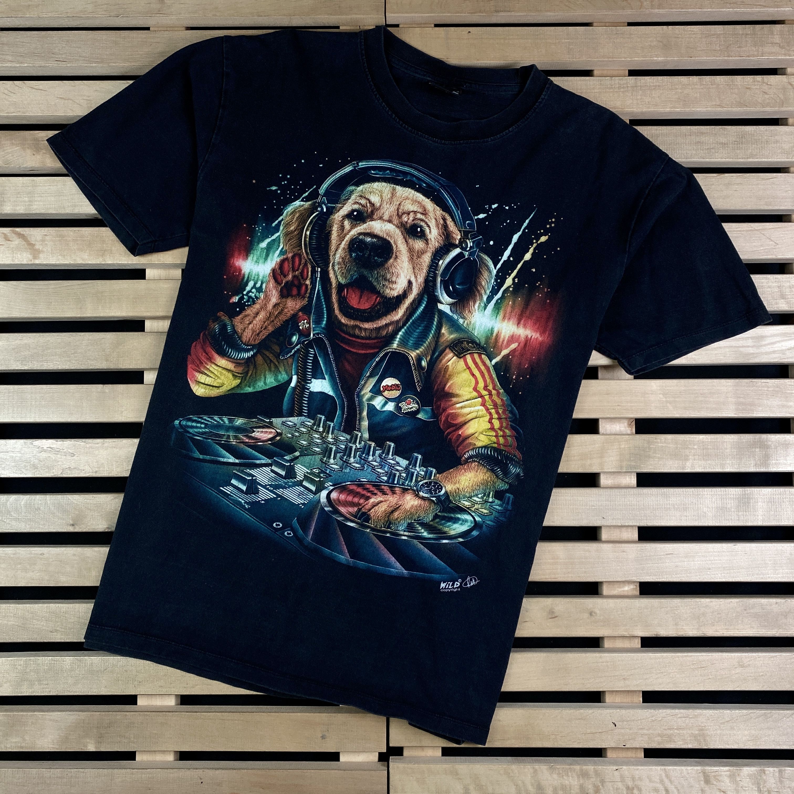 Band Tees × Vintage Mens Vintage T Shirt Dog DJ Size L Size US L / EU 52-54 / 3 - 1 Thumbnail