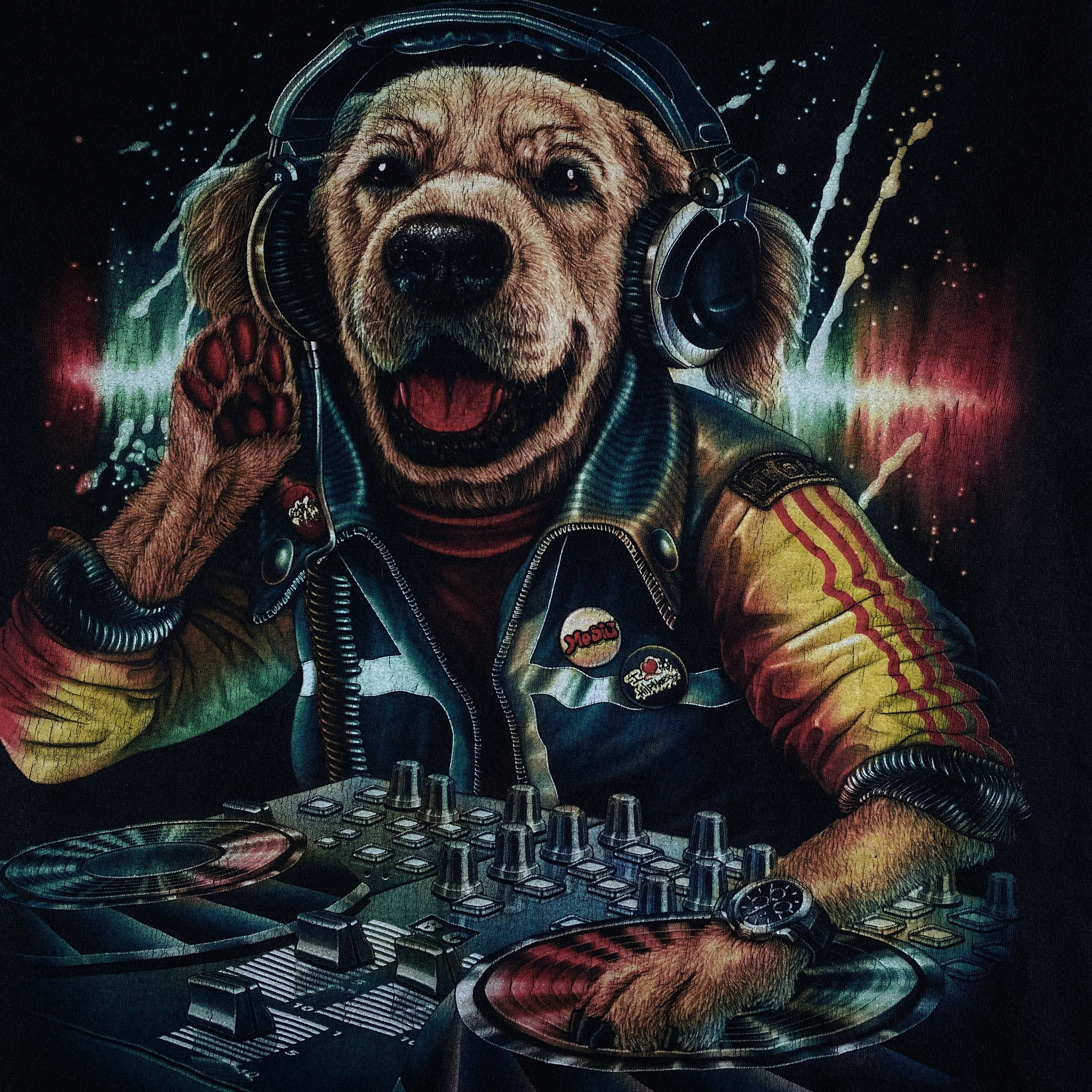 Band Tees × Vintage Mens Vintage T Shirt Dog DJ Size L Size US L / EU 52-54 / 3 - 5 Thumbnail