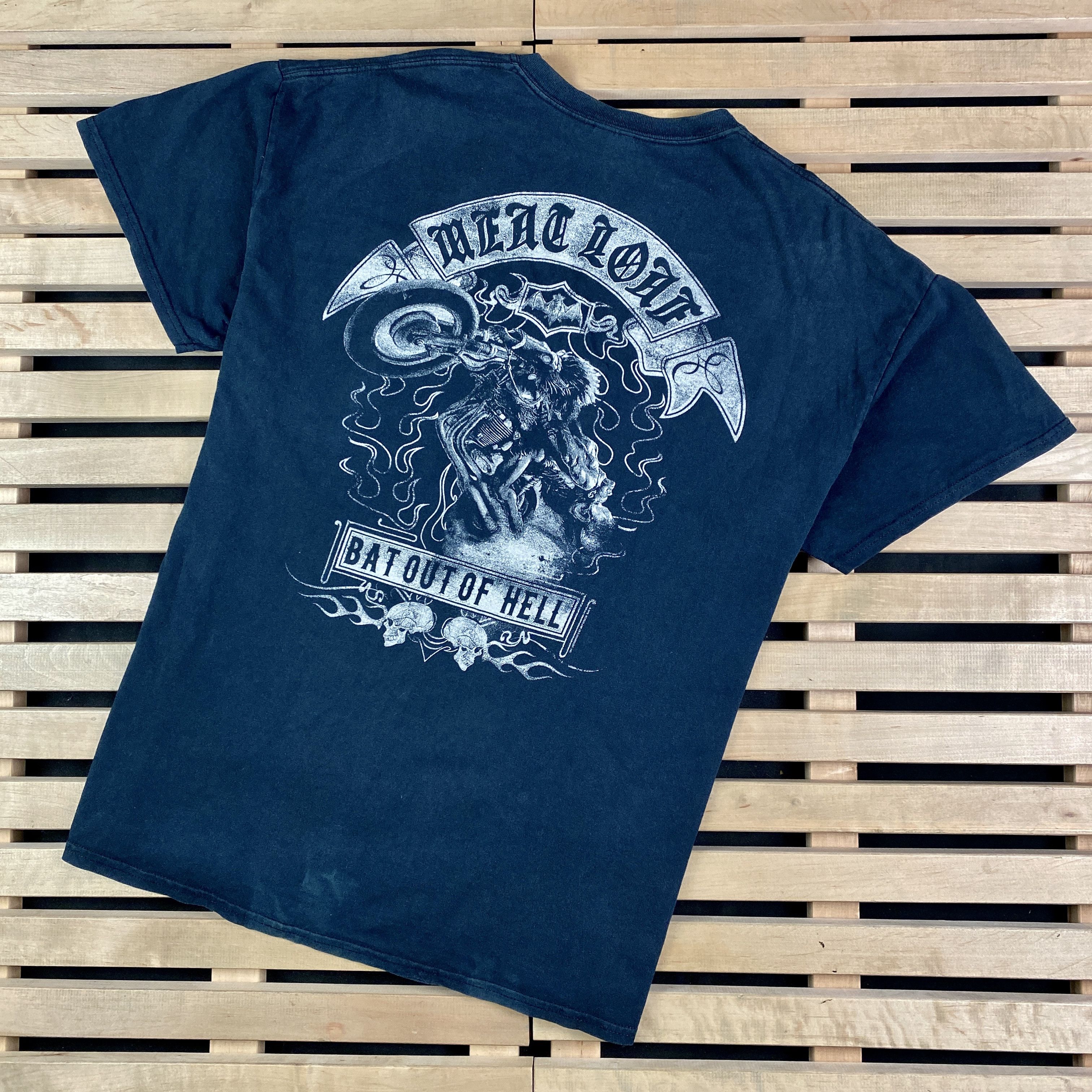 Band Tees × Vintage Mens Vintage T Shirt 90s Meat Loaf Size XL Bat Out Of Hell Size US XL / EU 56 / 4 - 8 Thumbnail