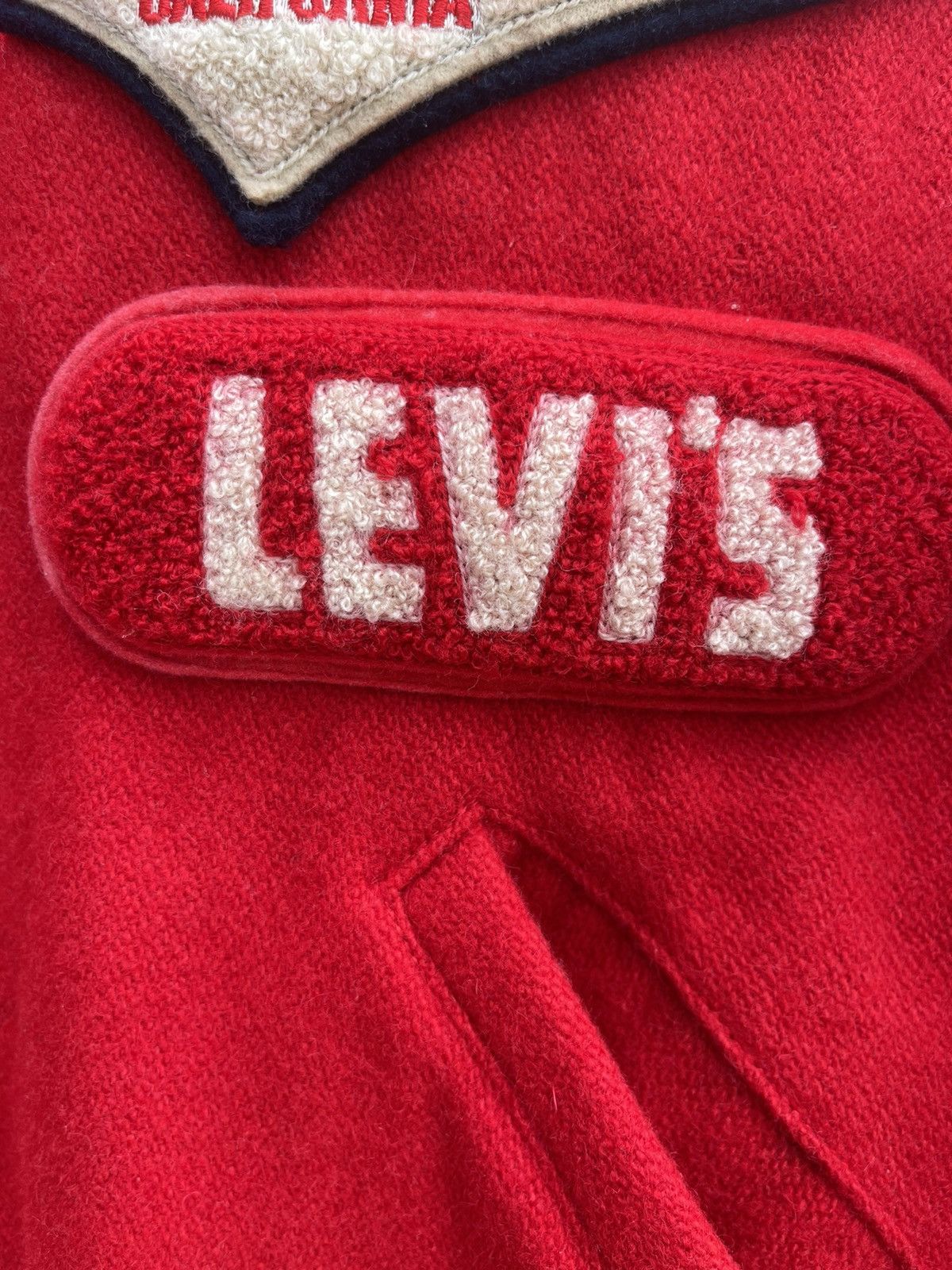 Japanese Brand × Levi's Vintage Clothing Vintage RED SHAGGY VARSITY JACKET Size US L / EU 52-54 / 3 - 5 Thumbnail