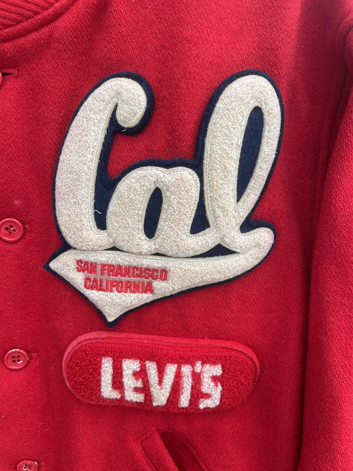 Japanese Brand × Levi's Vintage Clothing Vintage RED SHAGGY VARSITY JACKET Size US L / EU 52-54 / 3 - 3 Thumbnail