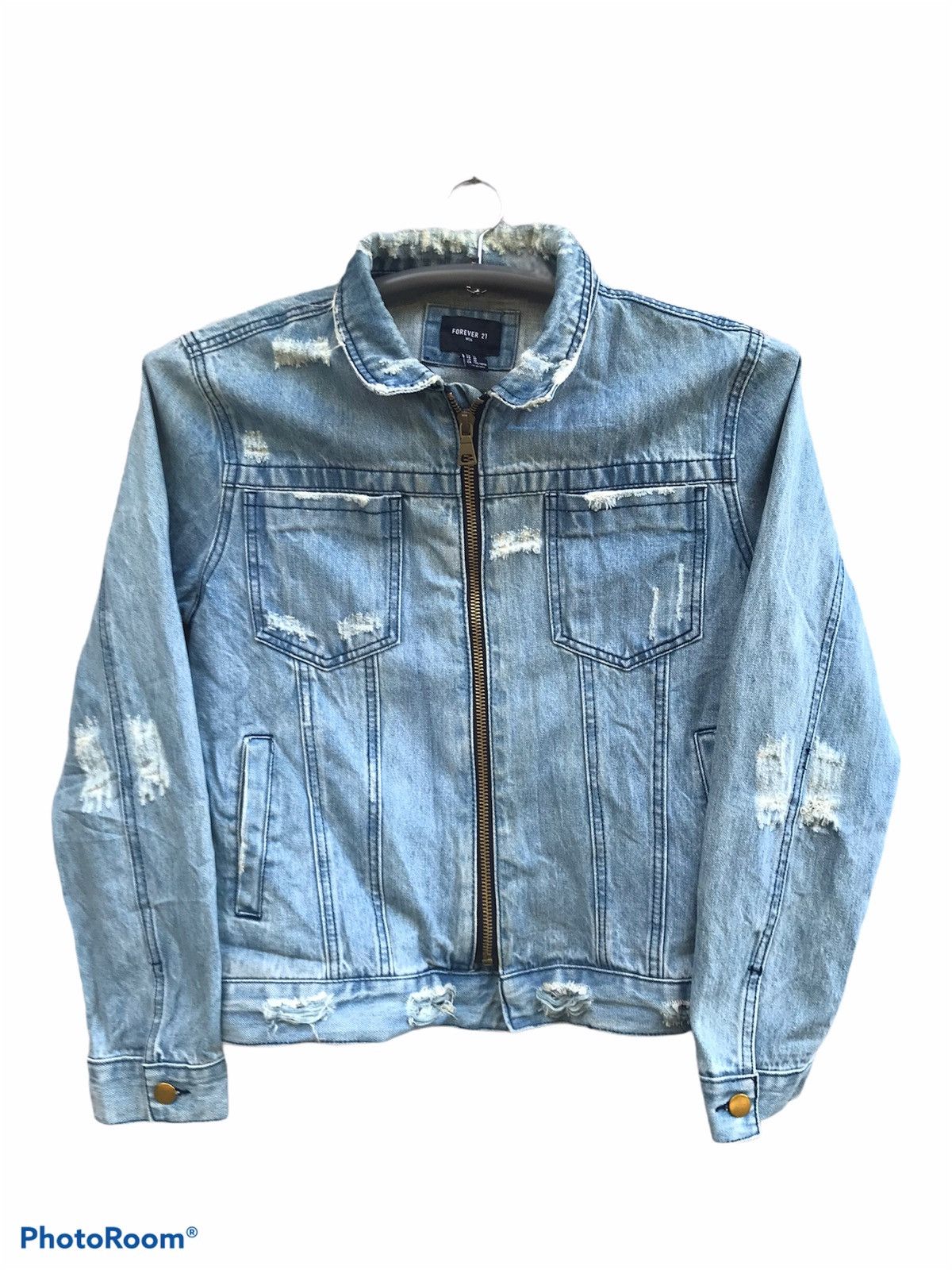 Rare patern Distress FOREVER 21 DENIM JACKET