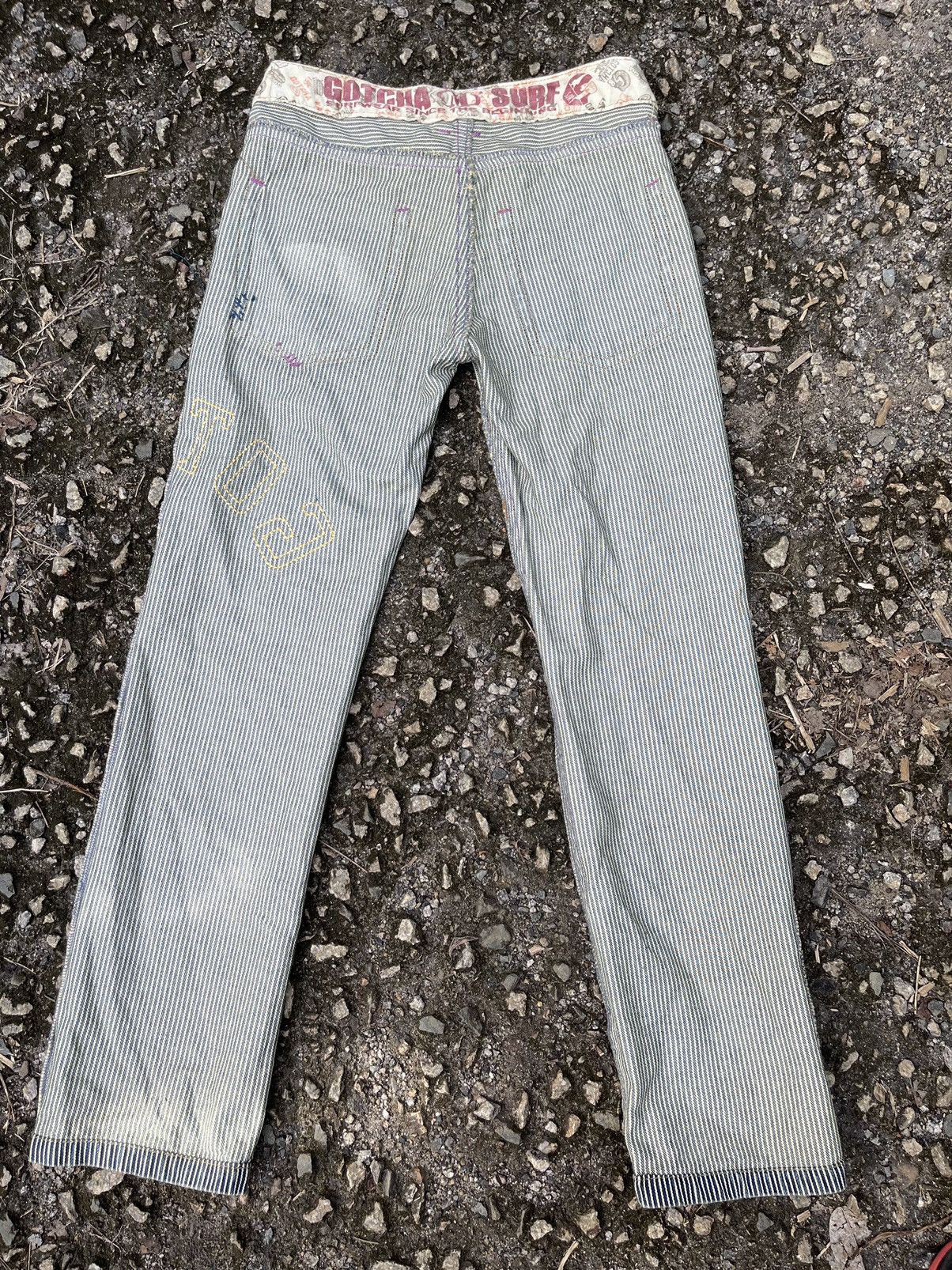 Gotcha × Vintage Vintage HICKORY GOTCHA SURF BRAND DENIM PANT Size US 33 - 10 Thumbnail