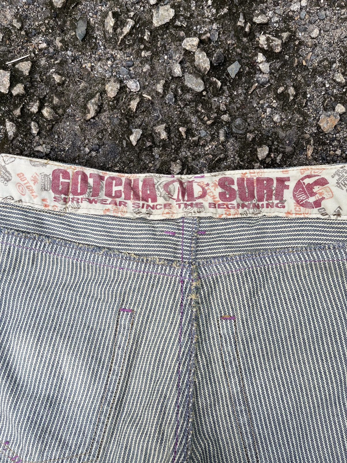 Gotcha × Vintage Vintage HICKORY GOTCHA SURF BRAND DENIM PANT Size US 33 - 11 Thumbnail