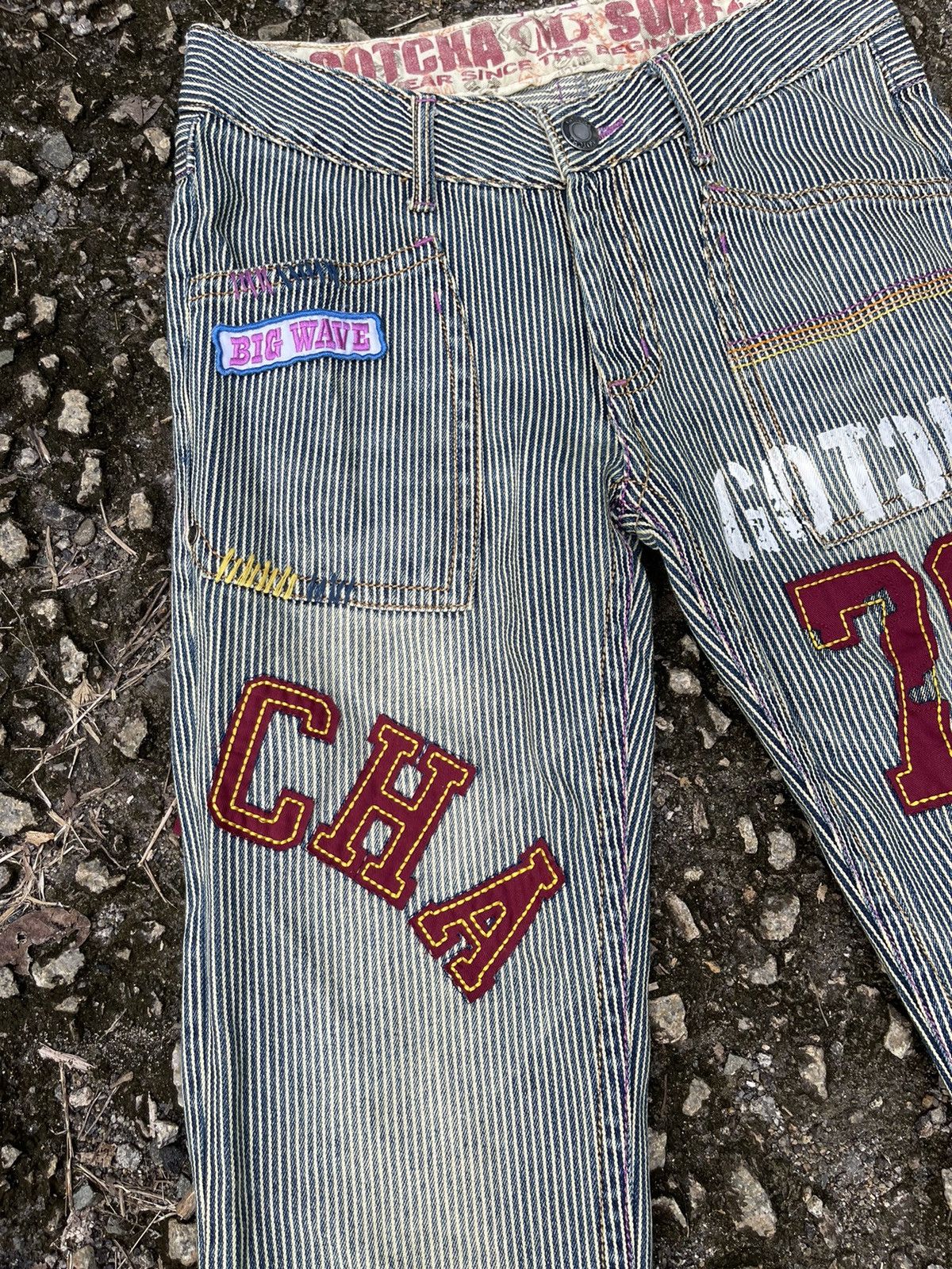 Gotcha × Vintage Vintage HICKORY GOTCHA SURF BRAND DENIM PANT Size US 33 - 3 Thumbnail