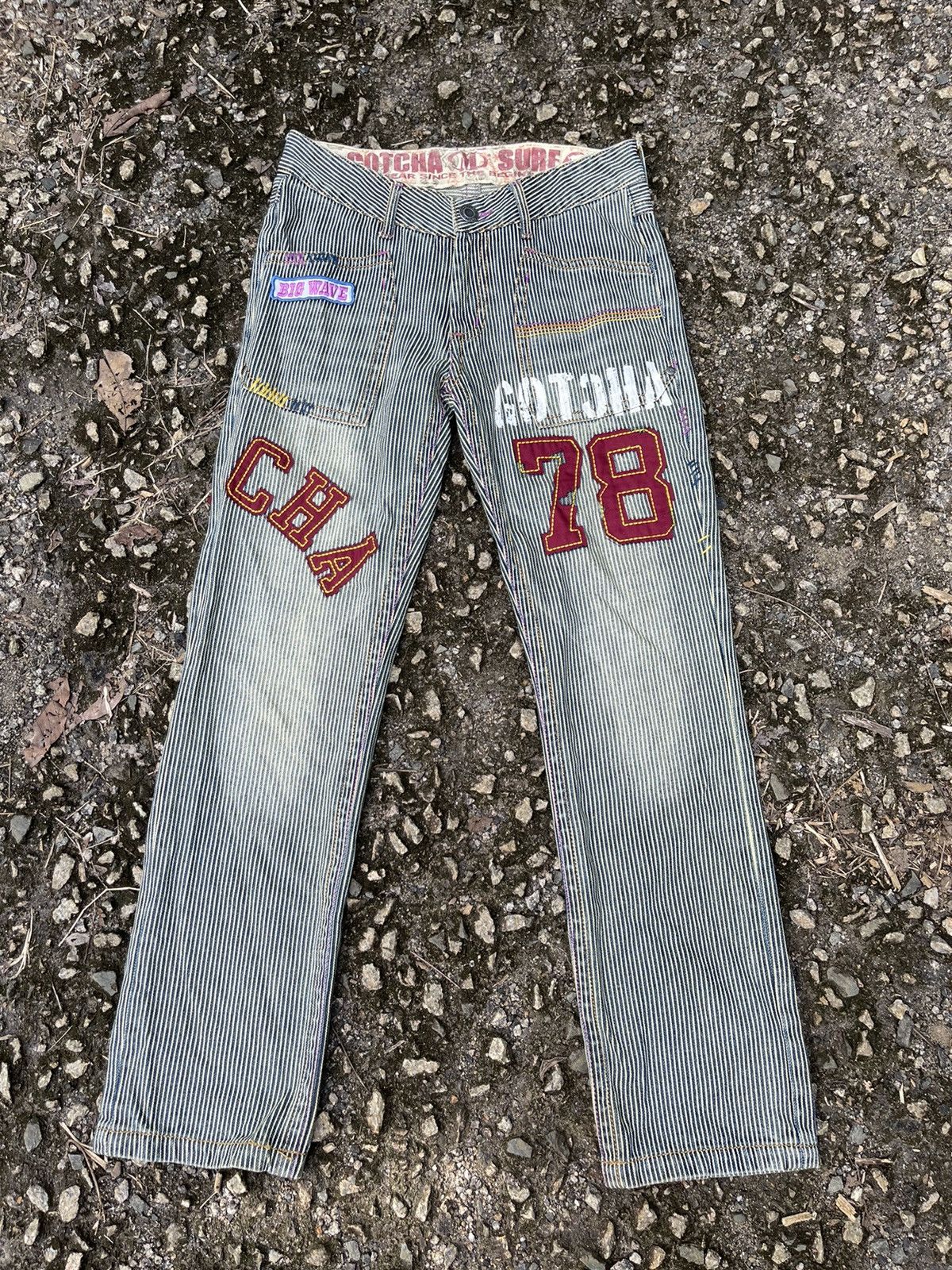 Gotcha × Vintage Vintage HICKORY GOTCHA SURF BRAND DENIM PANT Size US 33 - 1 Thumbnail