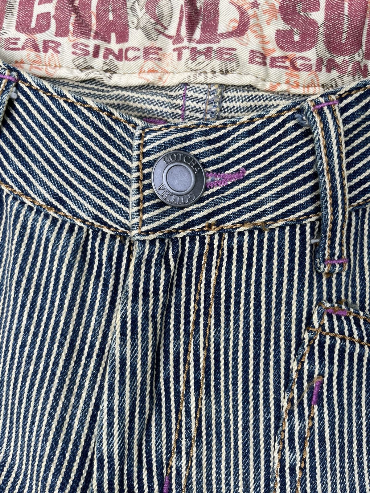 Gotcha × Vintage Vintage HICKORY GOTCHA SURF BRAND DENIM PANT Size US 33 - 12 Thumbnail