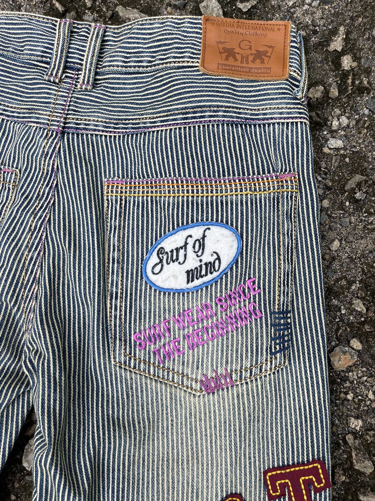 Gotcha × Vintage Vintage HICKORY GOTCHA SURF BRAND DENIM PANT Size US 33 - 7 Thumbnail