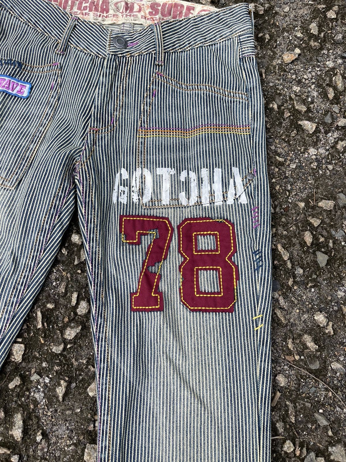 Gotcha × Vintage Vintage HICKORY GOTCHA SURF BRAND DENIM PANT Size US 33 - 4 Thumbnail