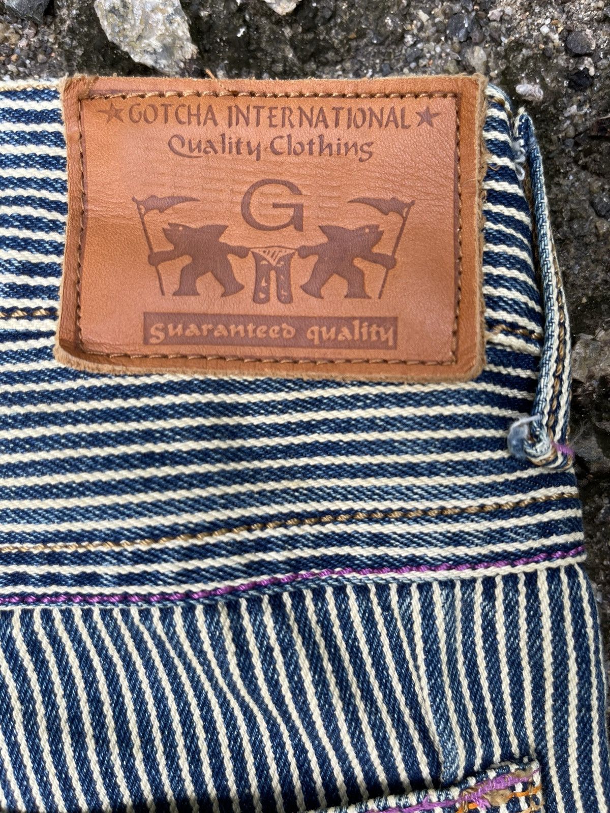 Gotcha × Vintage Vintage HICKORY GOTCHA SURF BRAND DENIM PANT Size US 33 - 9 Thumbnail