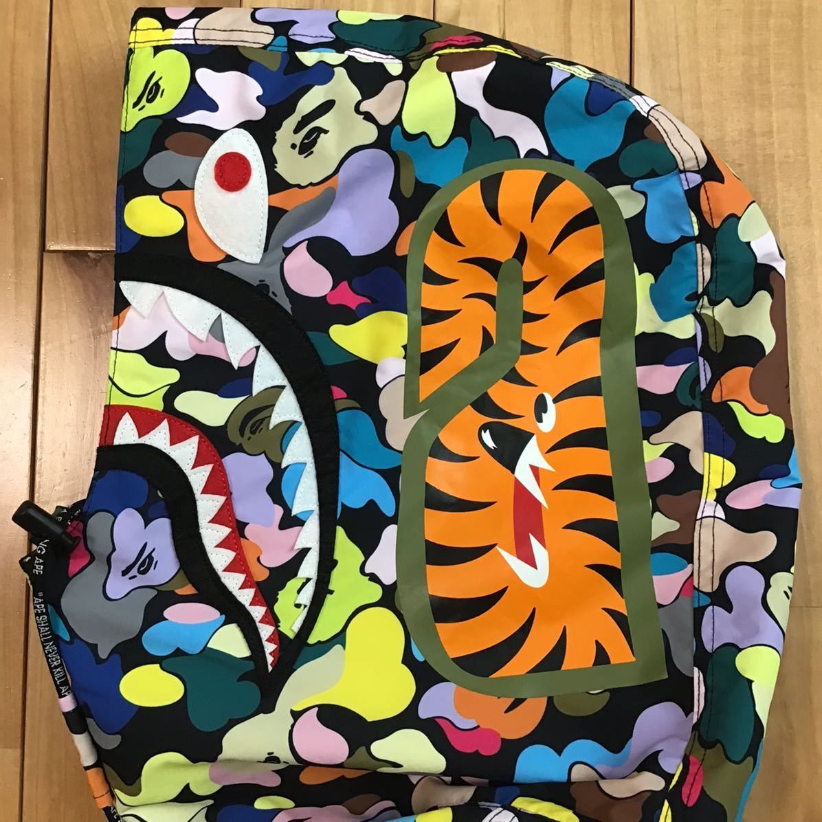 BAPE multi camo shark hoodie snowboard jacket ape