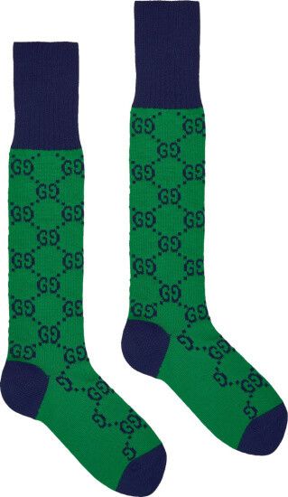 Pre-owned Gucci Gg Multicolor Two-tone Socks