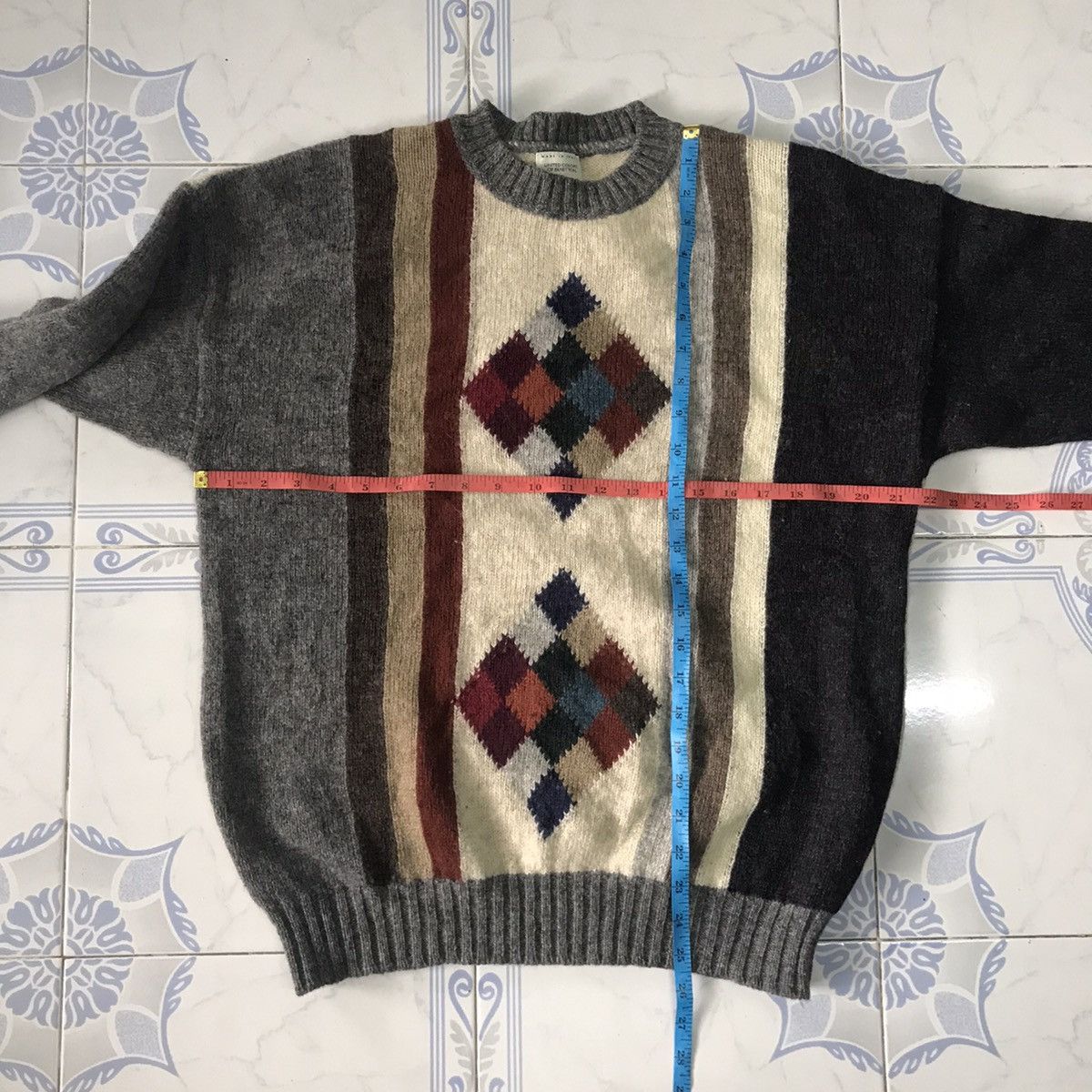 United Colors Of Benetton Pure Shetland New Wool Knitwear Jumper Made in Italy Size US L / EU 52-54 / 3 - 12 Thumbnail