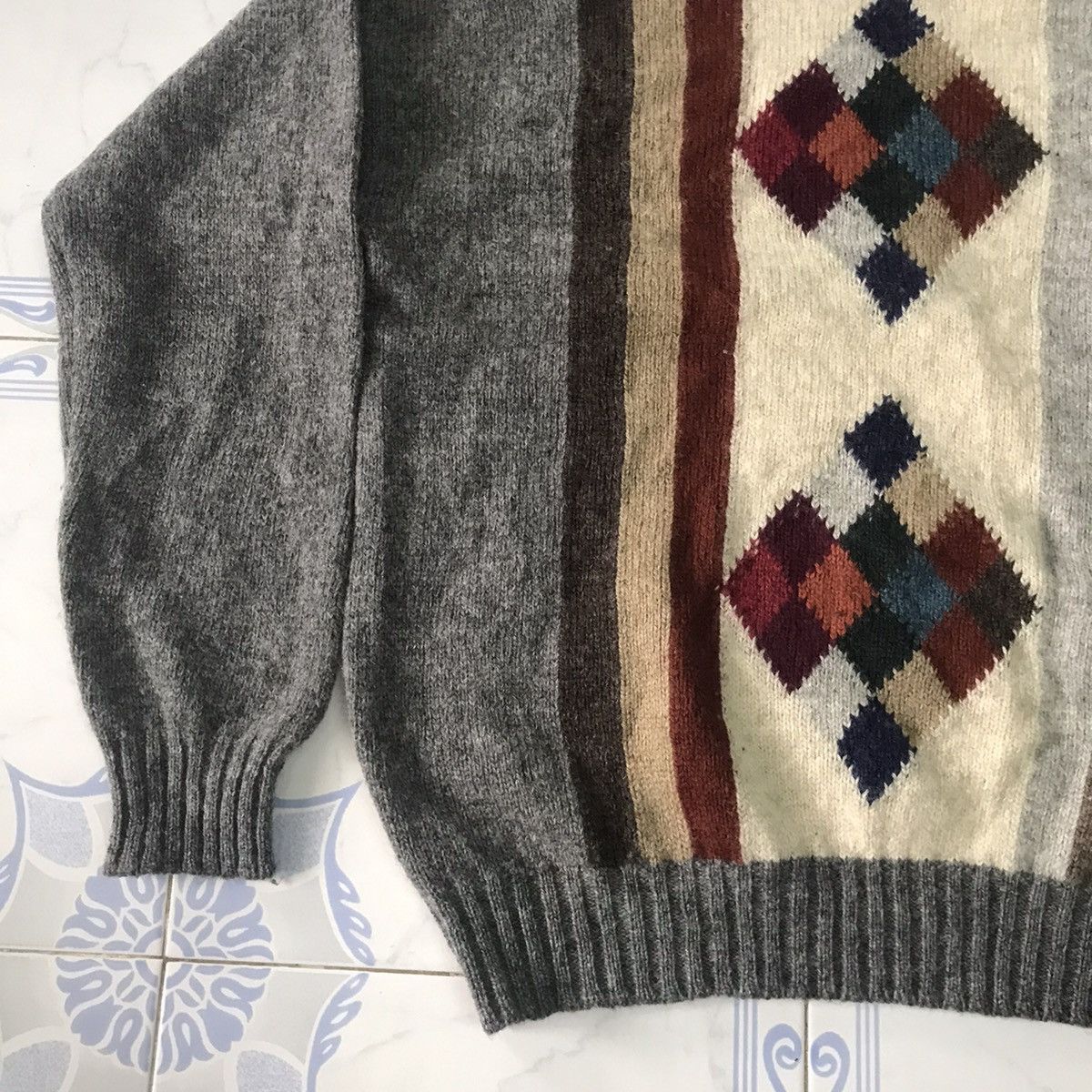 United Colors Of Benetton Pure Shetland New Wool Knitwear Jumper Made in Italy Size US L / EU 52-54 / 3 - 3 Thumbnail
