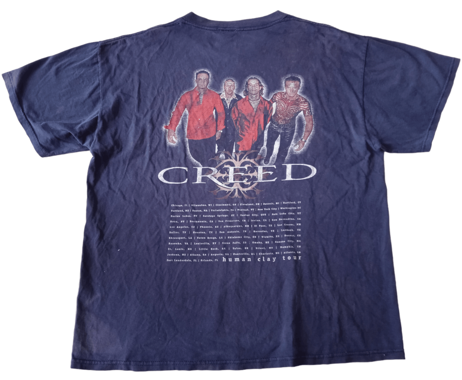 image of Band Tees x Vintage 90's 2000S Creed Human Clay Tour T-Shirt in Navy, Men's (Size XL)