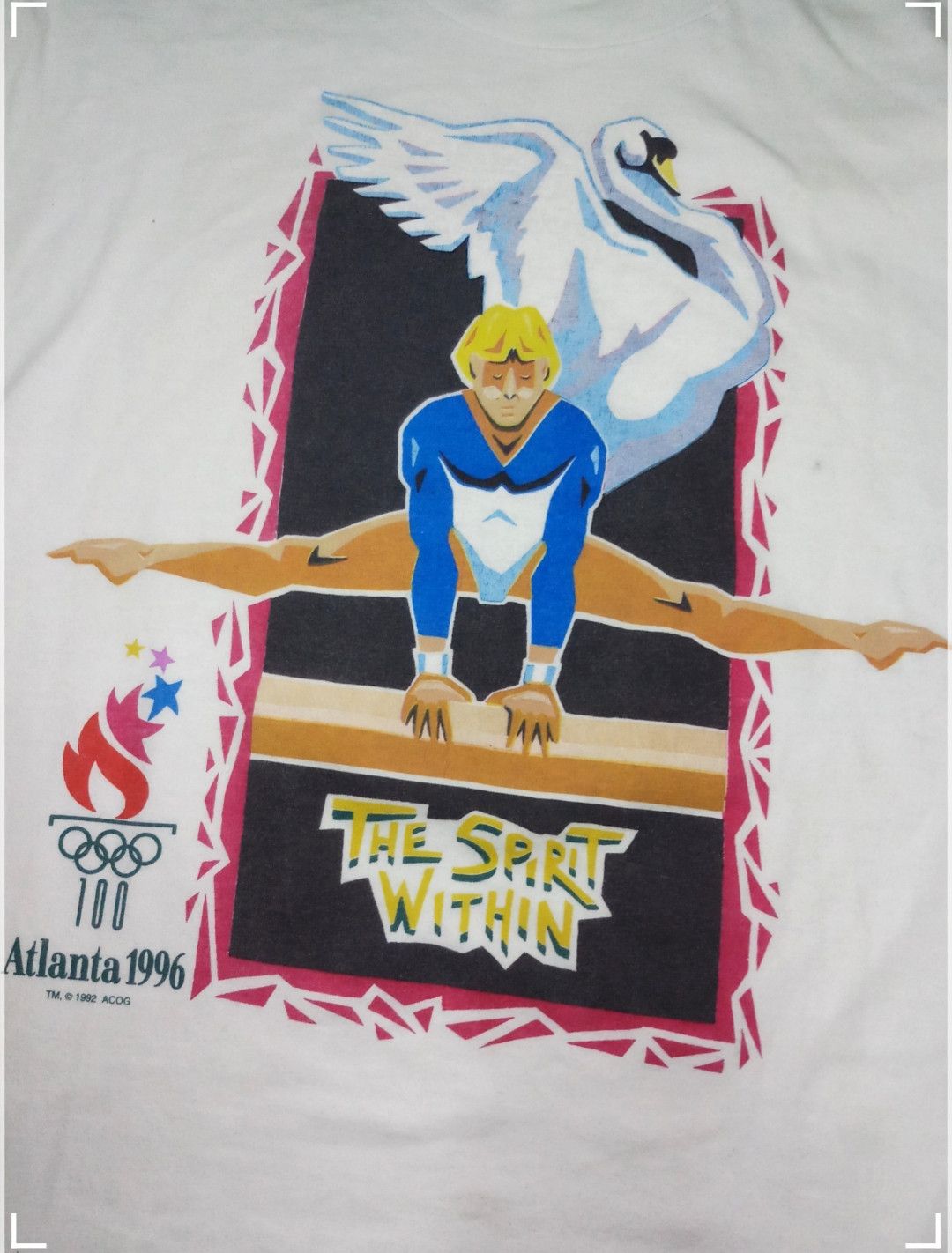 USA Olympics × Vintage Vintage 90s Atlanta Olympics 1996 Gymnastics T shirt Size US L / EU 52-54 / 3 - 1 Thumbnail