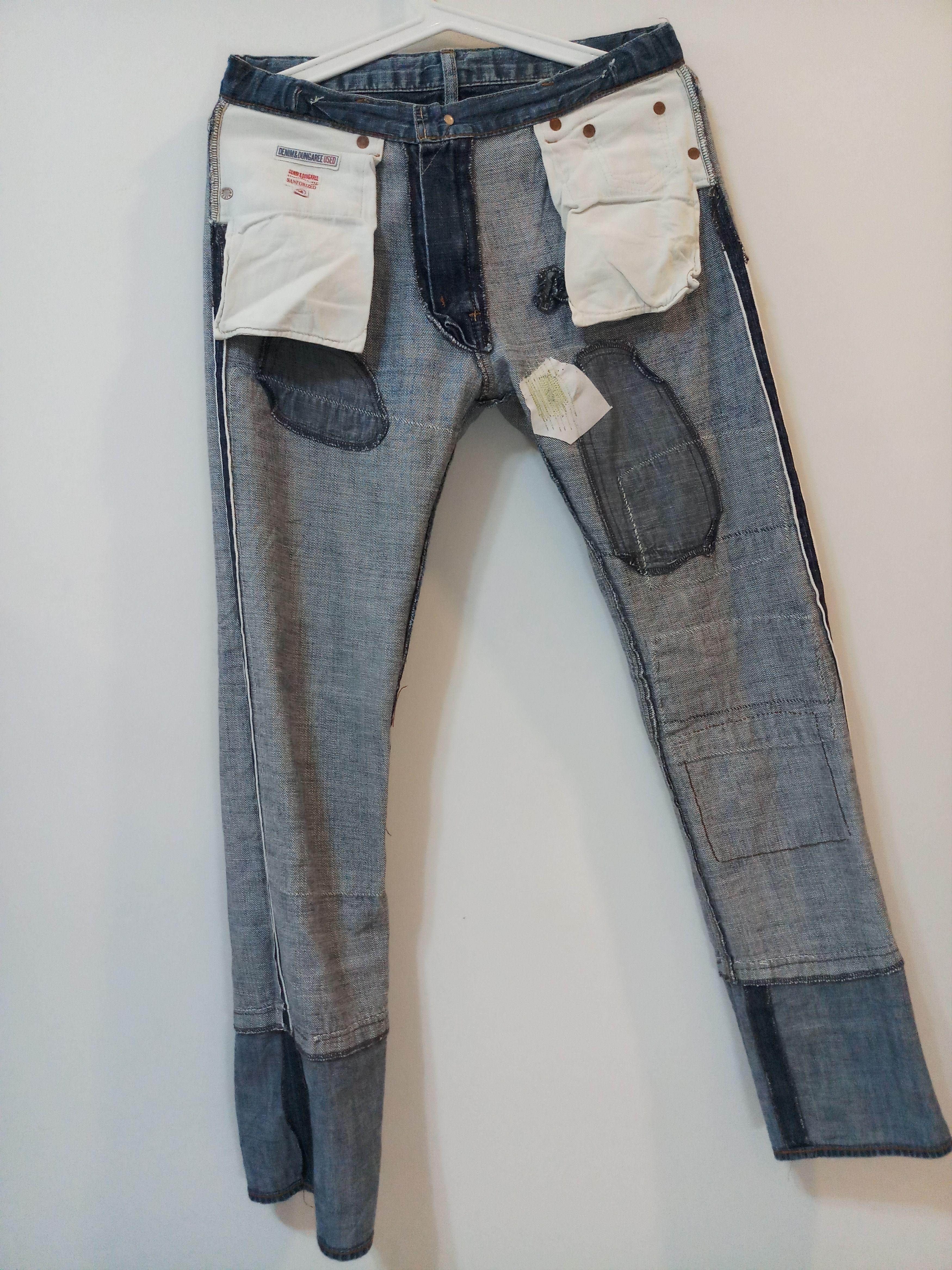 Japanese Brand Denim Dungaree Patchwork Selvedge Denim Size US 30 / EU 46 - 4 Thumbnail
