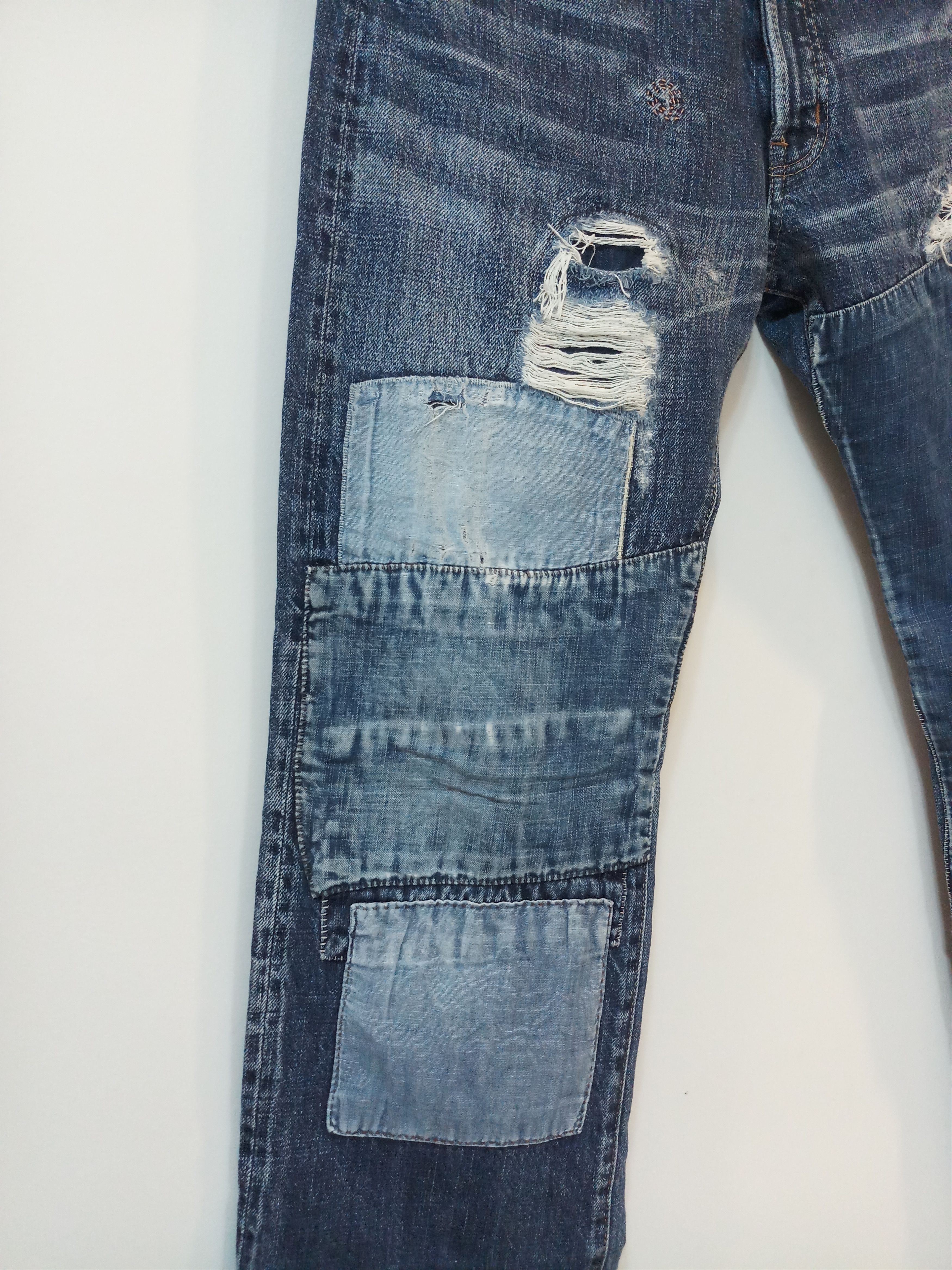 Japanese Brand Denim Dungaree Patchwork Selvedge Denim Size US 30 / EU 46 - 3 Thumbnail