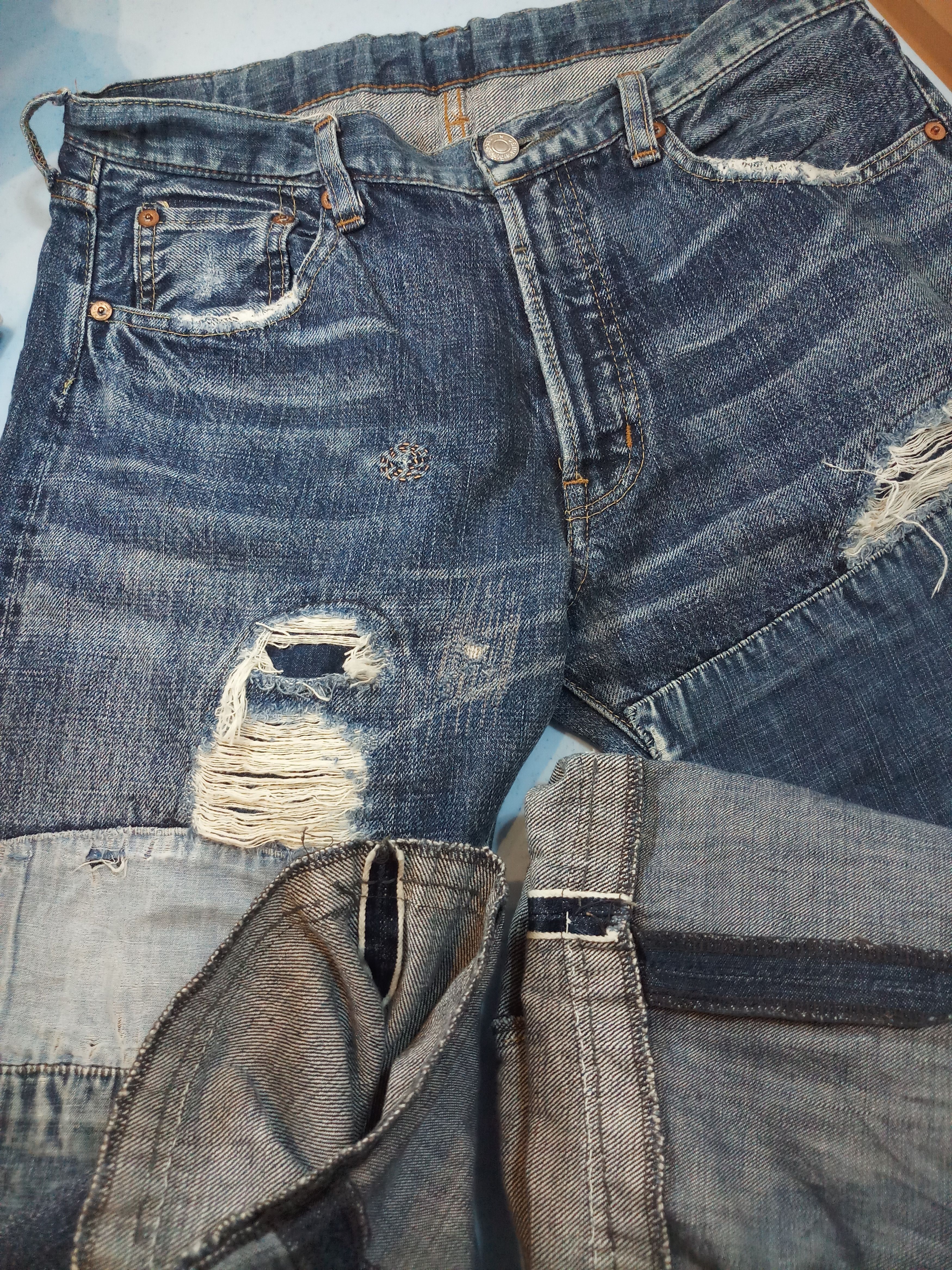Japanese Brand Denim Dungaree Patchwork Selvedge Denim Size US 30 / EU 46 - 1 Thumbnail