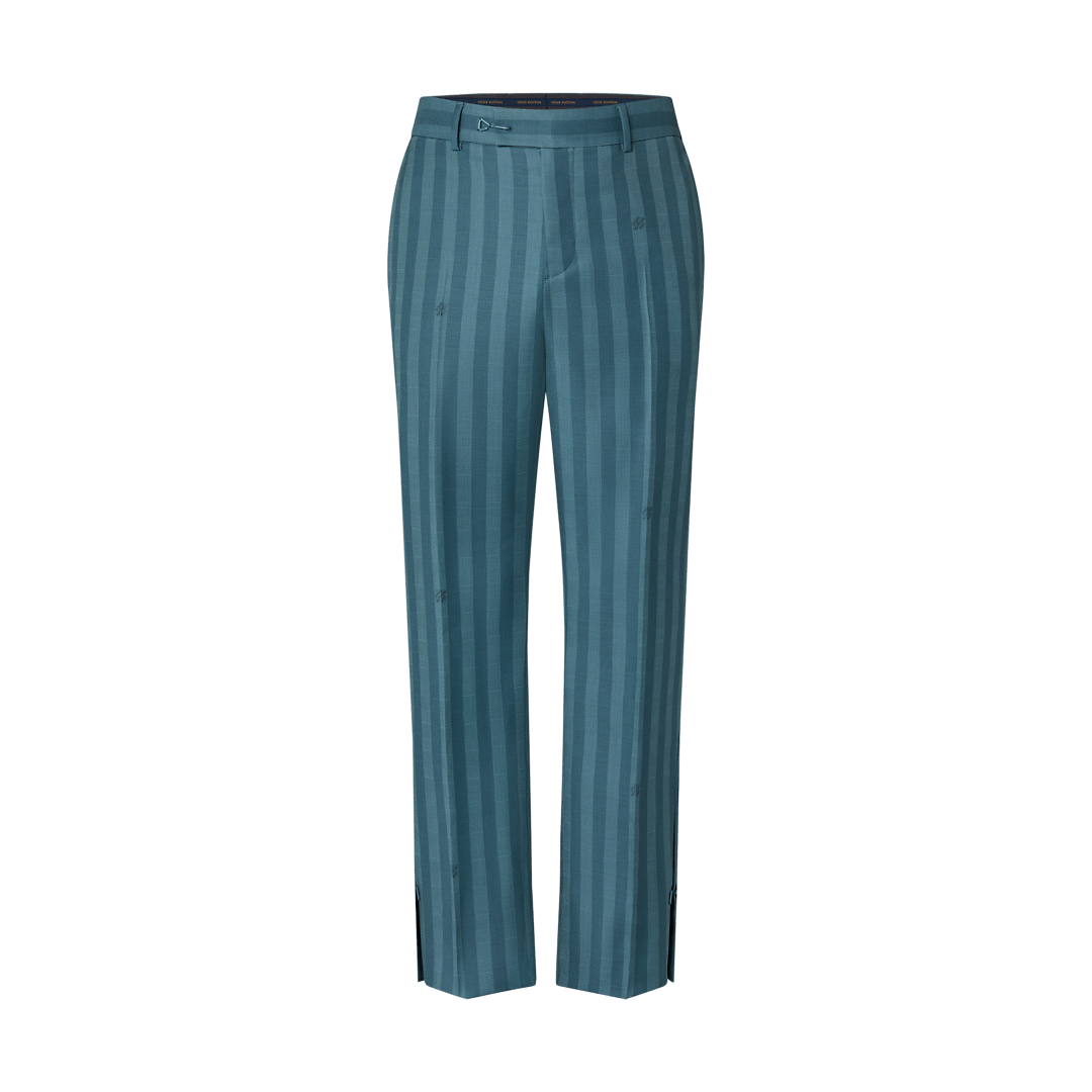 Damier Striped Hook Detail Trousers