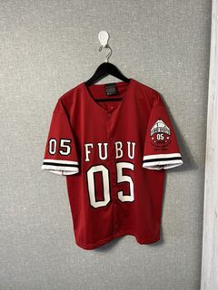 FUBU Vintage League Classic Baseball Jersey Mens XXL 2X Blue Gray Silver  Button