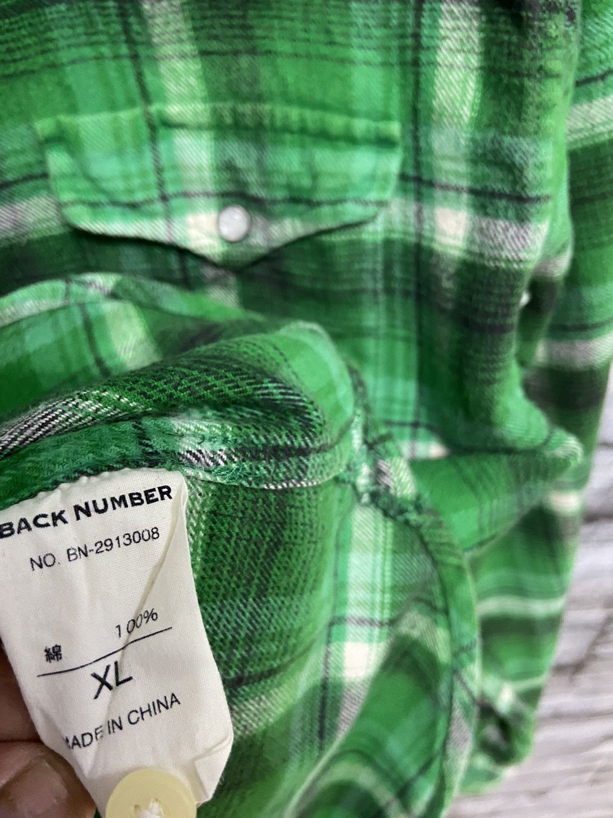 Japanese Brand Vintage Back Number Flannel button double pocket XL fit M Size US M / EU 48-50 / 2 - 6 Thumbnail
