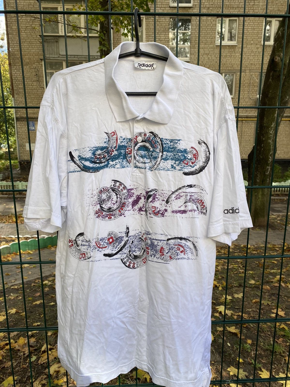 Adidas × Vintage 90s Adidas vintage white abstract Andre