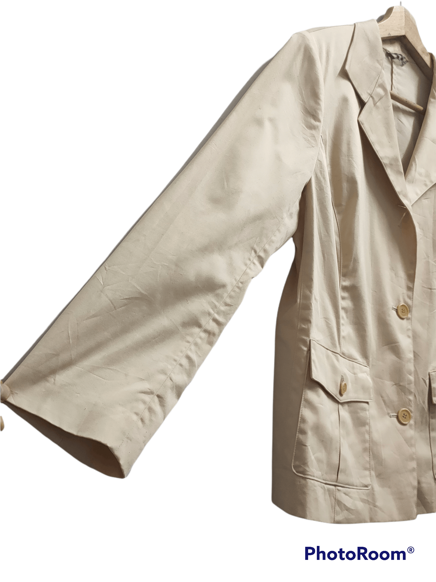 Burberry × Vintage Burberry vintage 3 button up pocket jacket cream Size US S / EU 44-46 / 1 - 5 Thumbnail