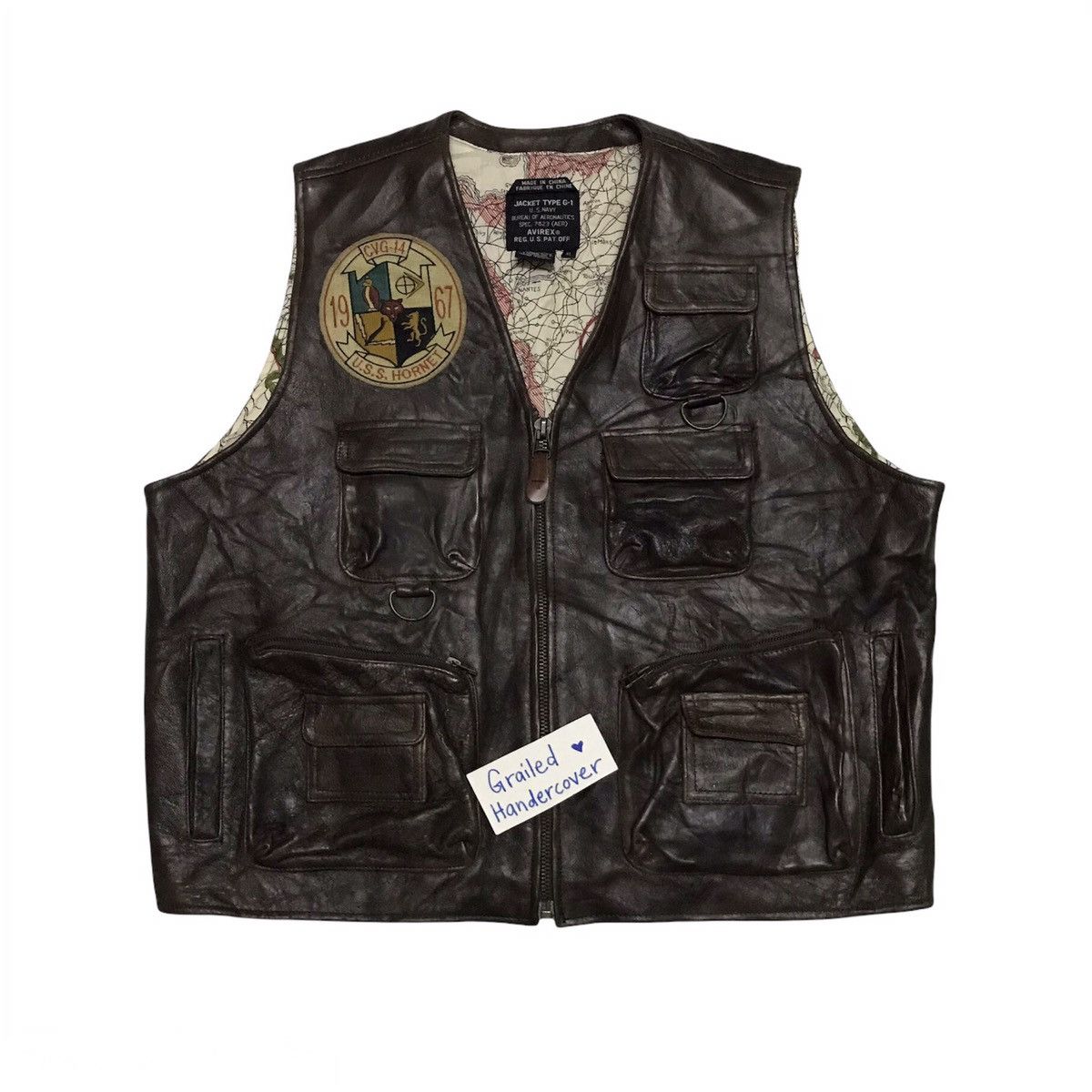 Genuine Leather Avirex Vest Jacket G-1 Bureau Aeronautics With ...