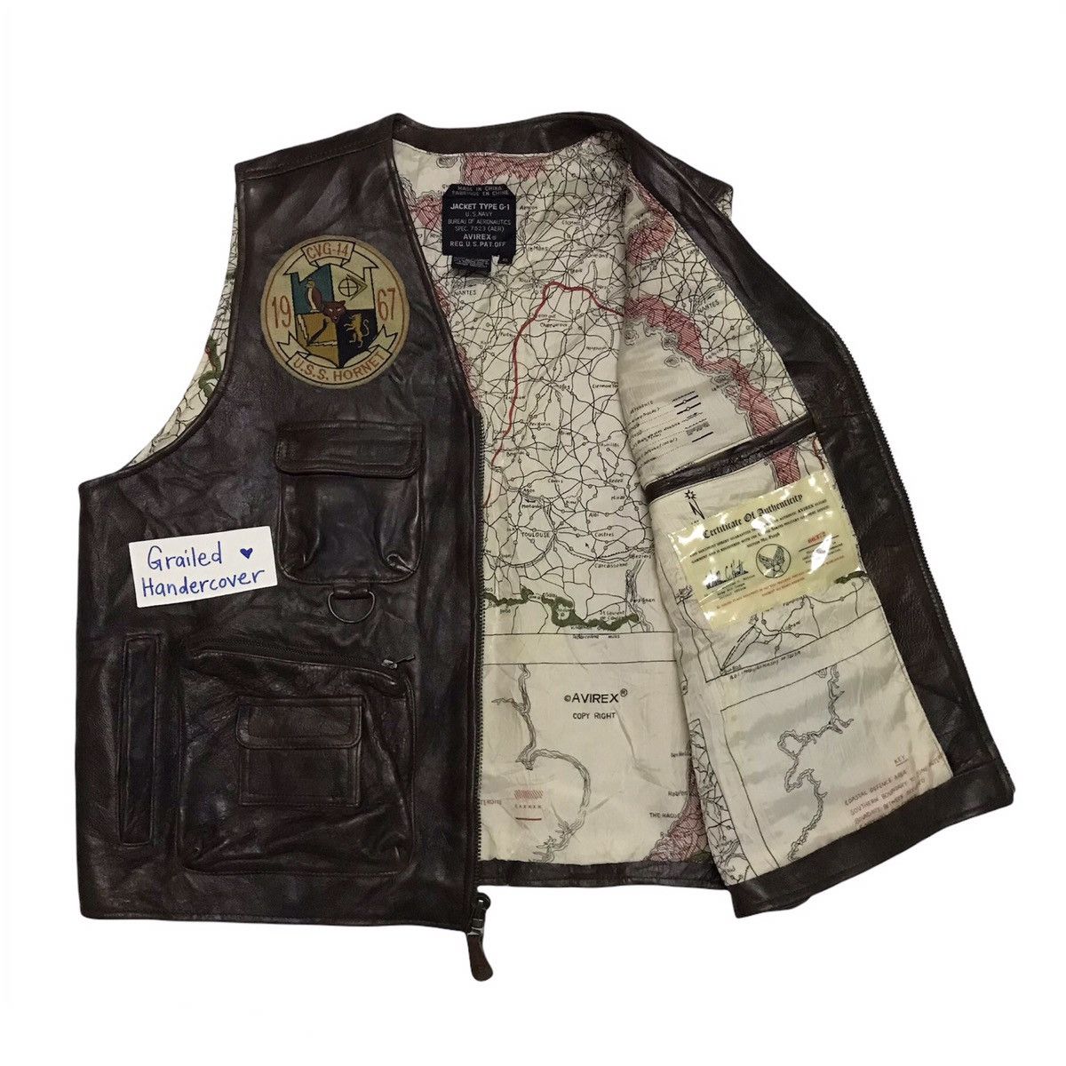Aeronautica Militare Avirex Vest Jacket G-1 Bureau Aeronautics With Certificate Size US XL / EU 56 / 4 - 2 Thumbnail