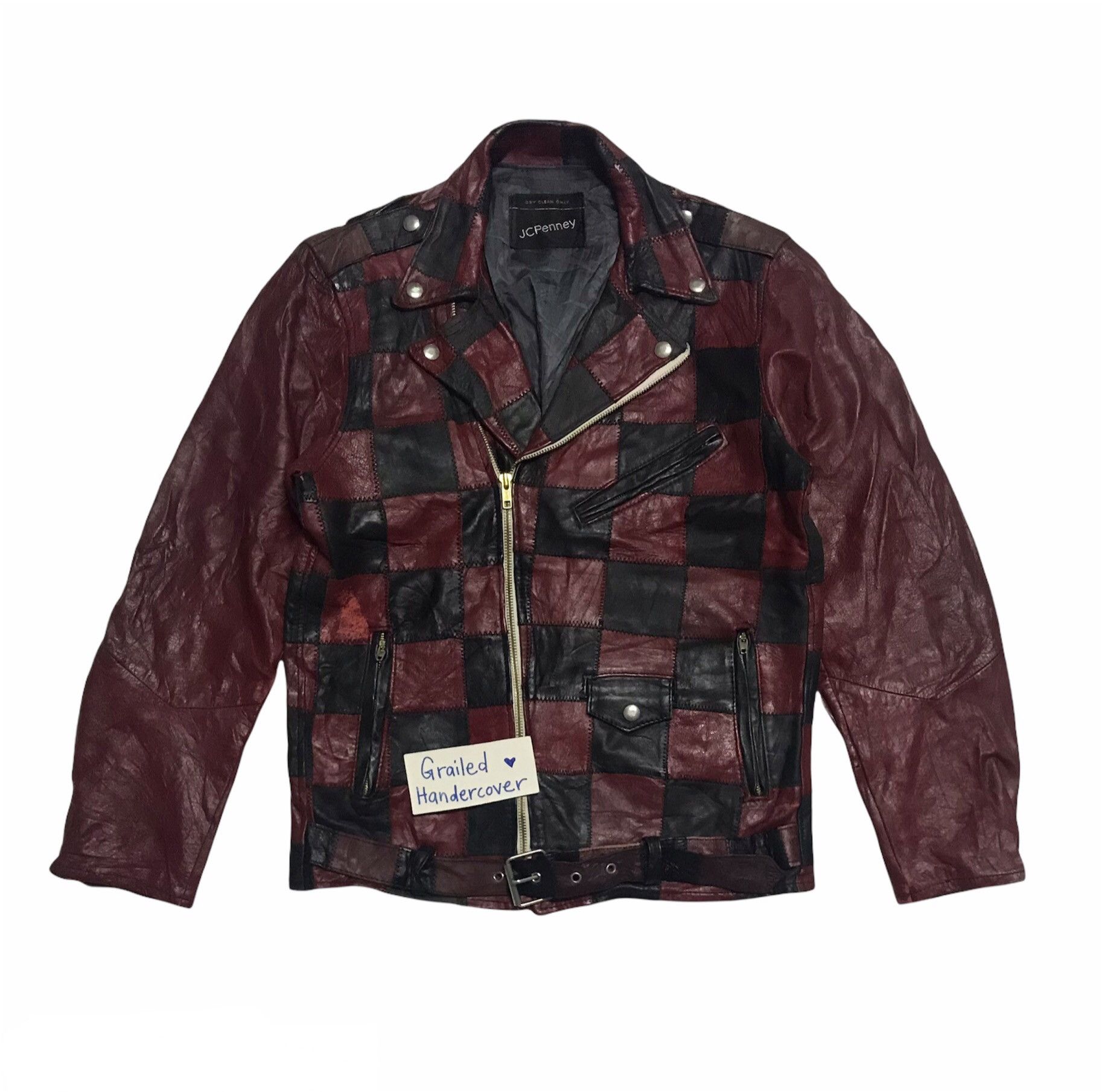 RARE Patches Style JC Penney Leather Biker Jacket