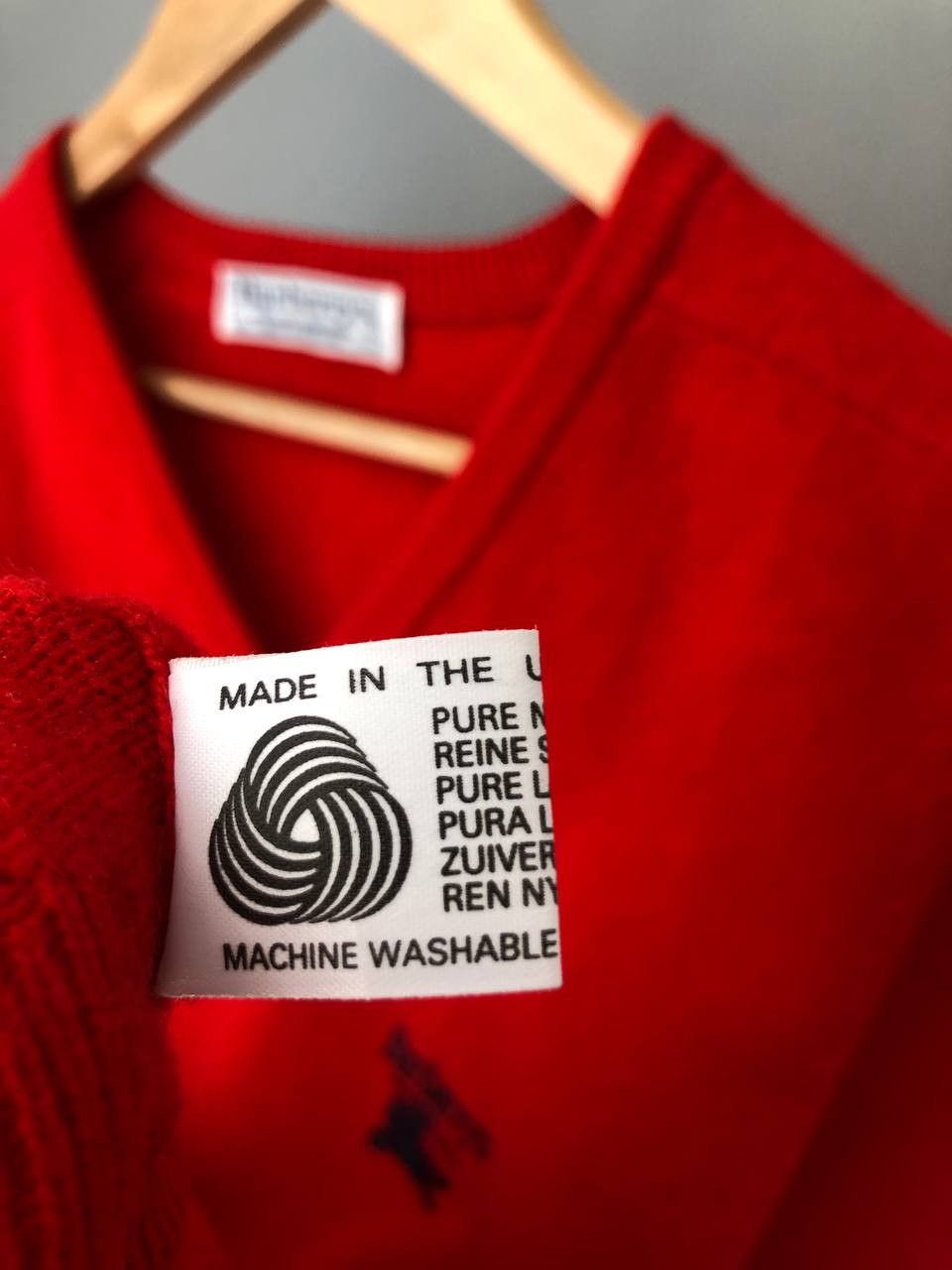 Burberry × Vintage Vintage RARE red Burberry Golf Wool Knit Sweater Cardigand Size US S / EU 44-46 / 1 - 8 Thumbnail