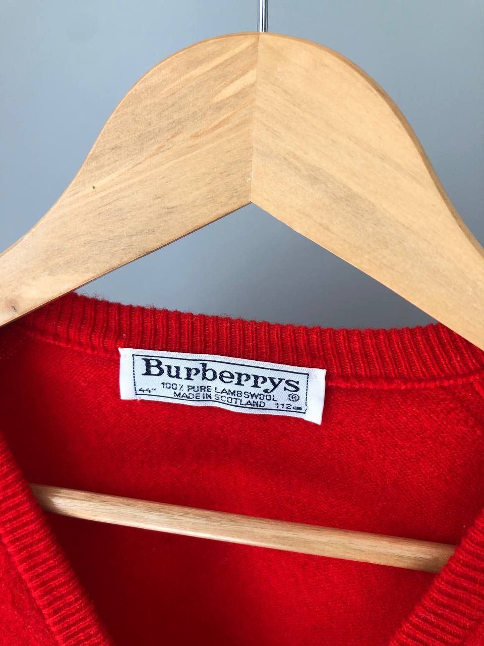 Burberry × Vintage Vintage RARE red Burberry Golf Wool Knit Sweater Cardigand Size US S / EU 44-46 / 1 - 6 Thumbnail
