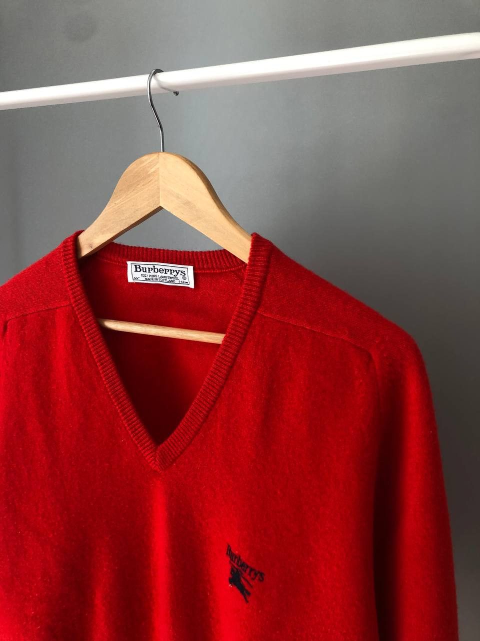Burberry × Vintage Vintage RARE red Burberry Golf Wool Knit Sweater Cardigand Size US S / EU 44-46 / 1 - 5 Thumbnail