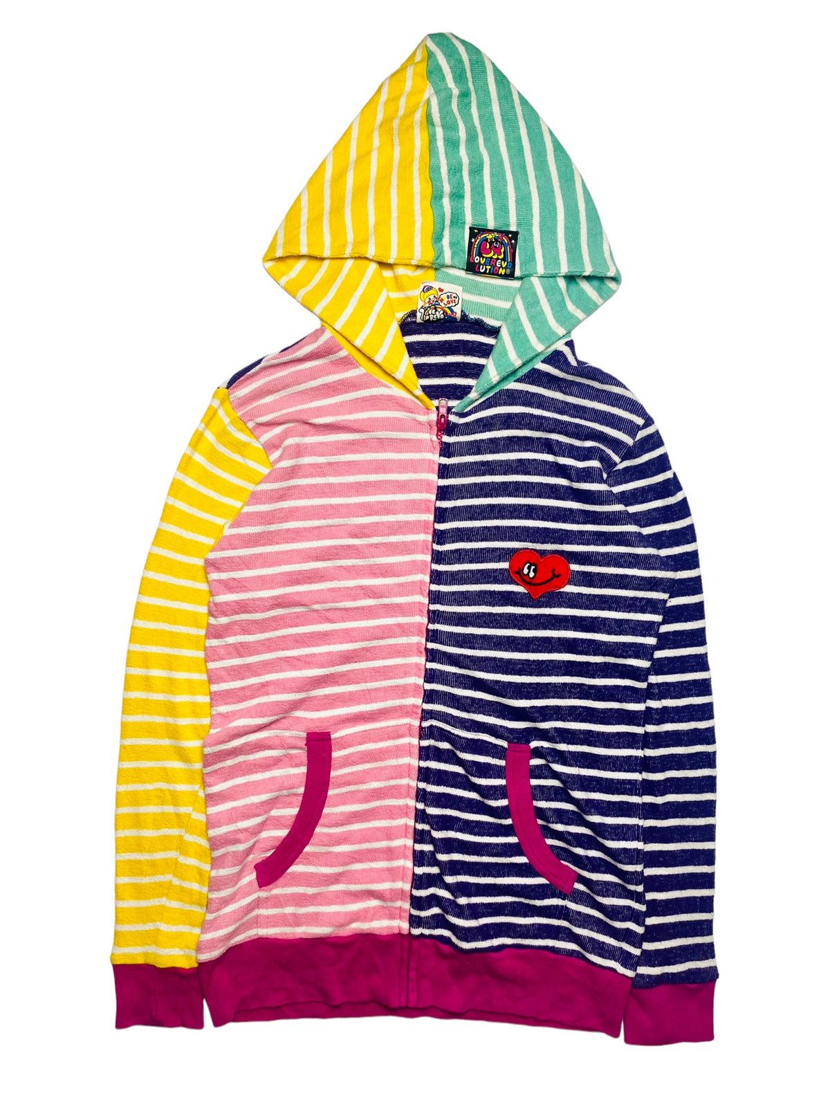 Angel Blue 2000s Love Revolutions - Multicolor Patchwork Zip Hoodie Size US M / EU 48-50 / 2 - 1 Thumbnail