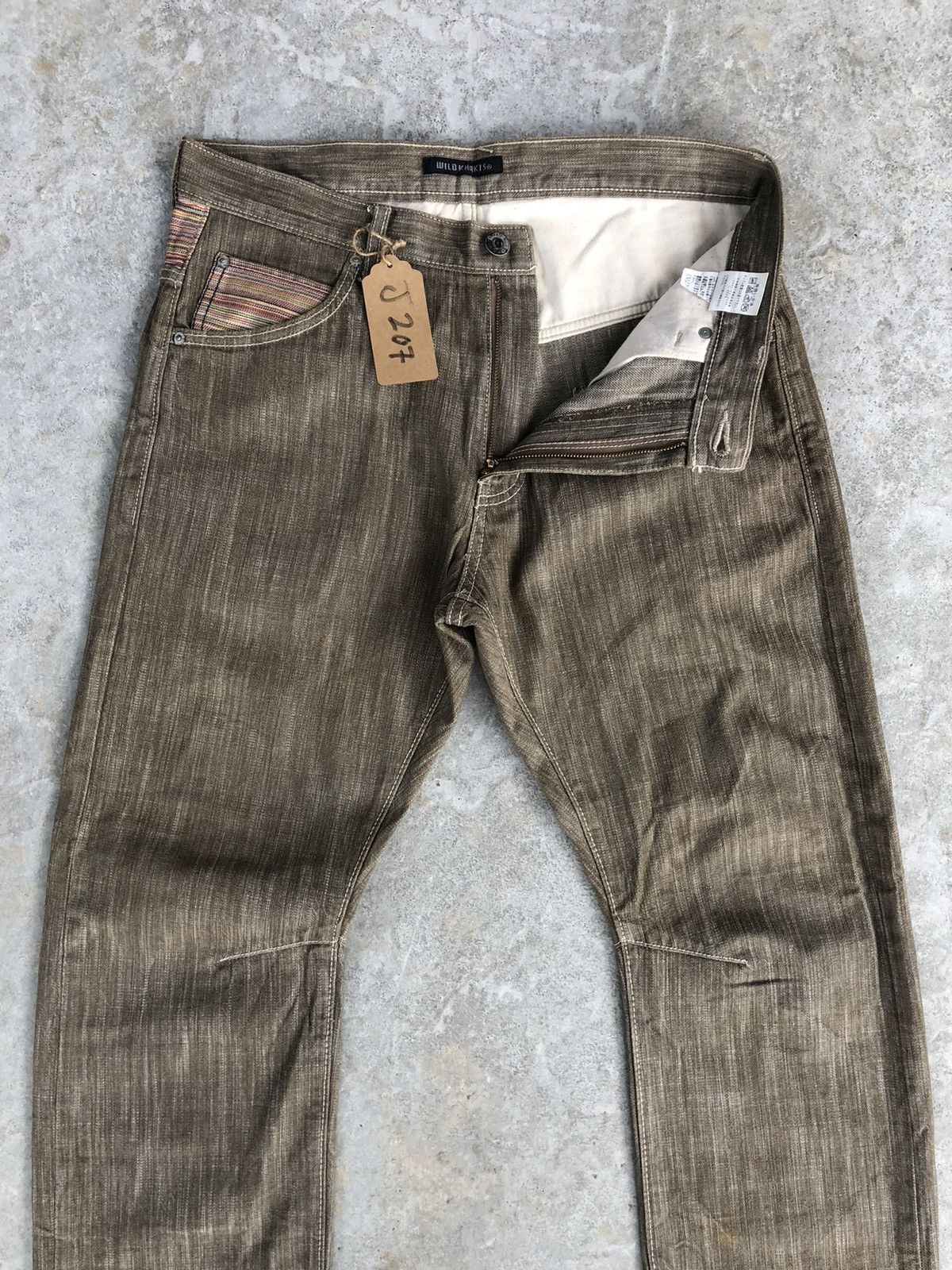 Japanese Brand Wild Khakis Striped Jeans Boro Denim Blanket Navajo Style Size US 34 / EU 50 - 3 Thumbnail