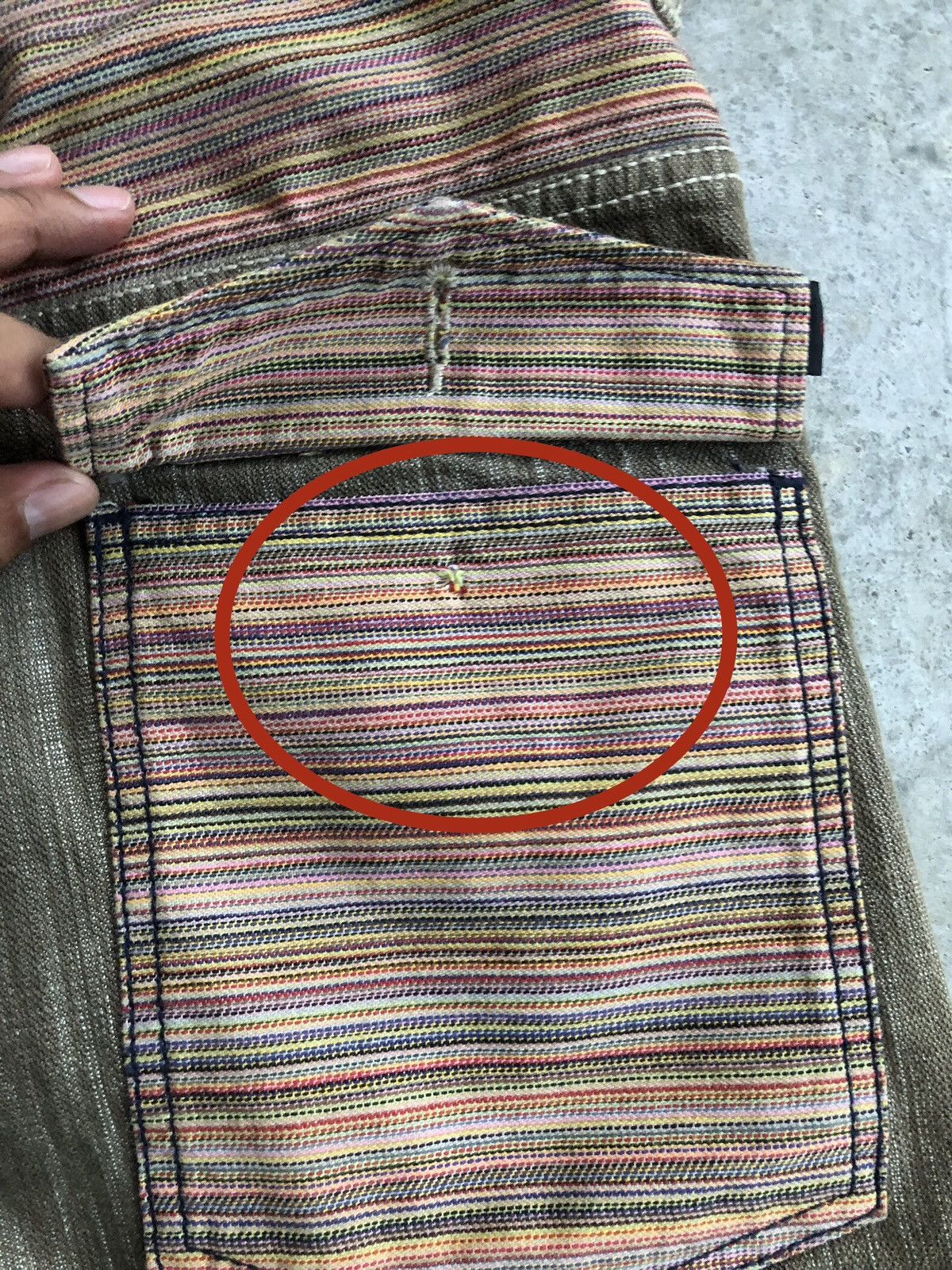 Japanese Brand Wild Khakis Striped Jeans Boro Denim Blanket Navajo Style Size US 34 / EU 50 - 16 Thumbnail