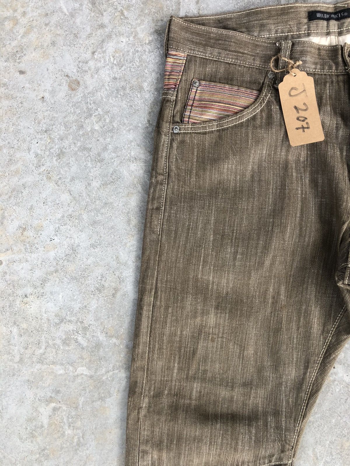 Japanese Brand Wild Khakis Striped Jeans Boro Denim Blanket Navajo Style Size US 34 / EU 50 - 4 Thumbnail