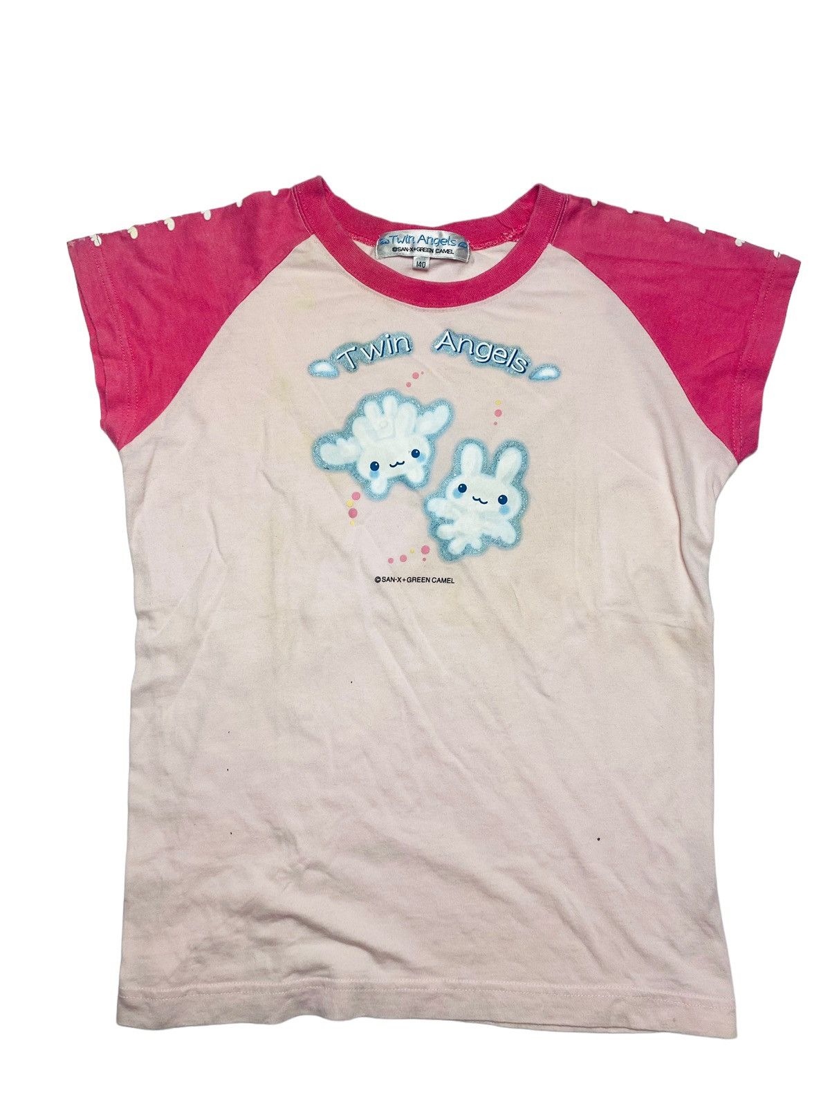 image of Angel Blue 2000S Twin Angels - Mascots Baby Tee in Pink, Women's (Size Small)