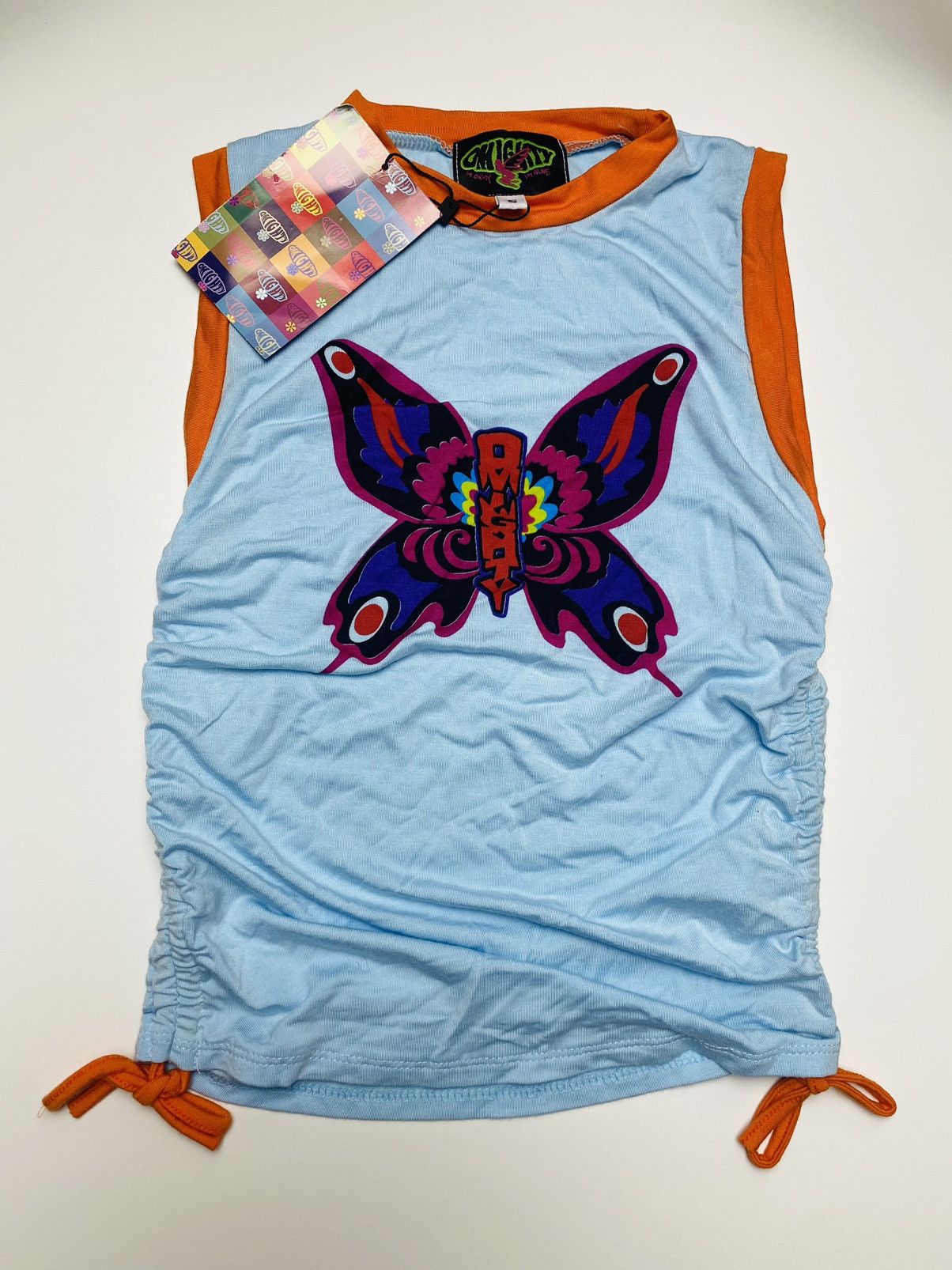 Japanese Brand 2000s Omighty - Butterfly Sunmer Tank Top Size S / US 4 / IT 40 - 1 Thumbnail