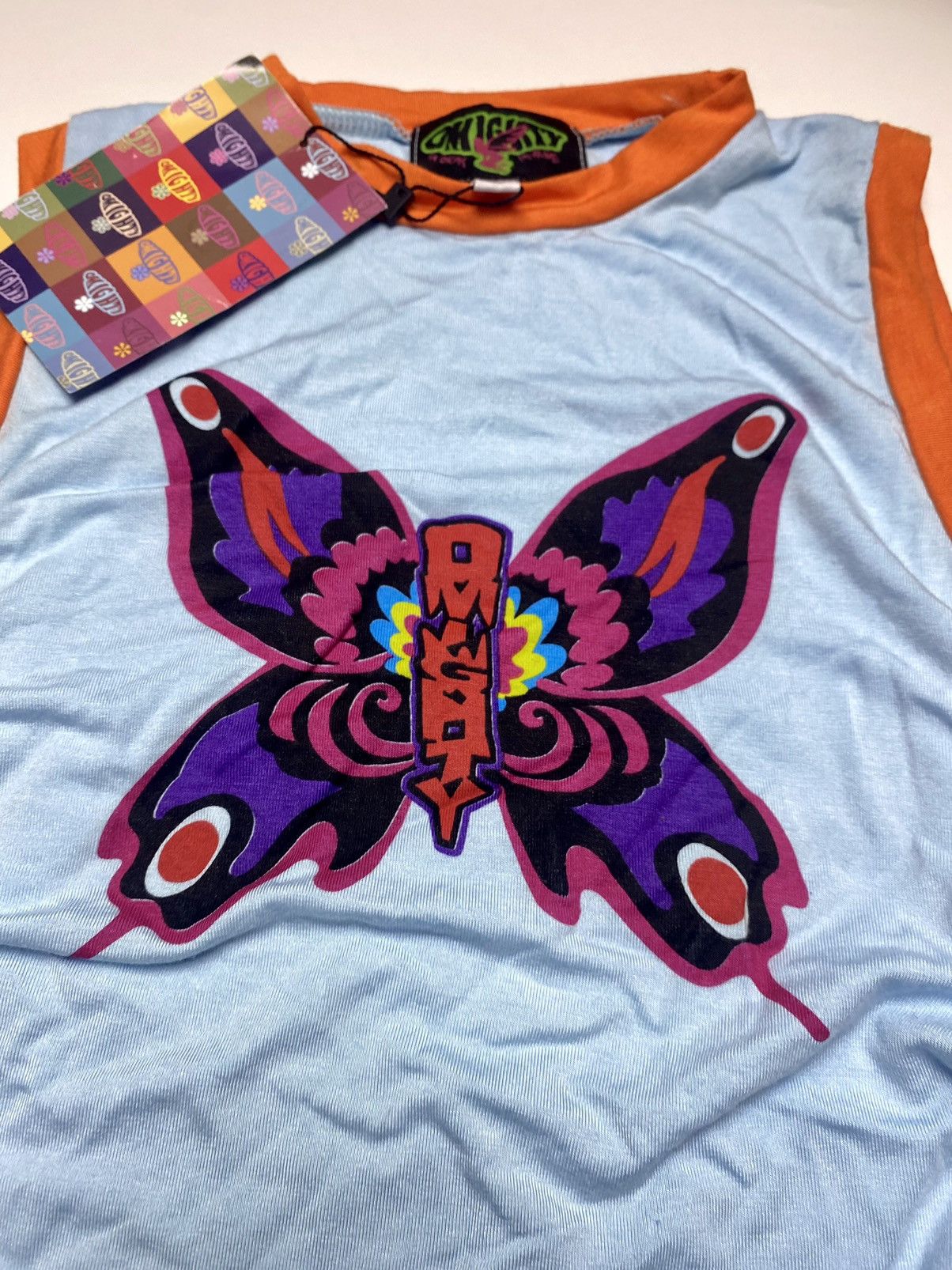 Japanese Brand 2000s Omighty - Butterfly Sunmer Tank Top Size S / US 4 / IT 40 - 2 Thumbnail