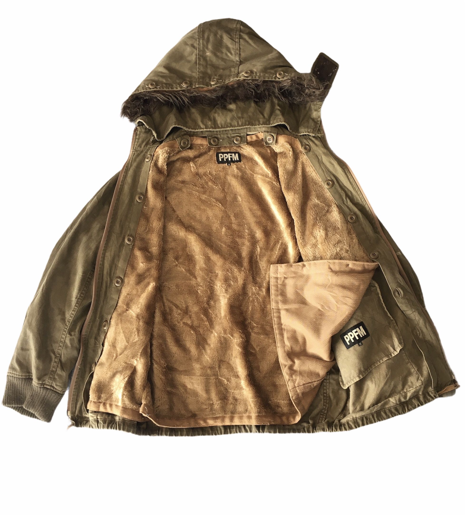 Japanese Brand PPFM RIOT HOODIE FUR JACKET PARKA Size US M / EU 48-50 / 2 - 8 Thumbnail