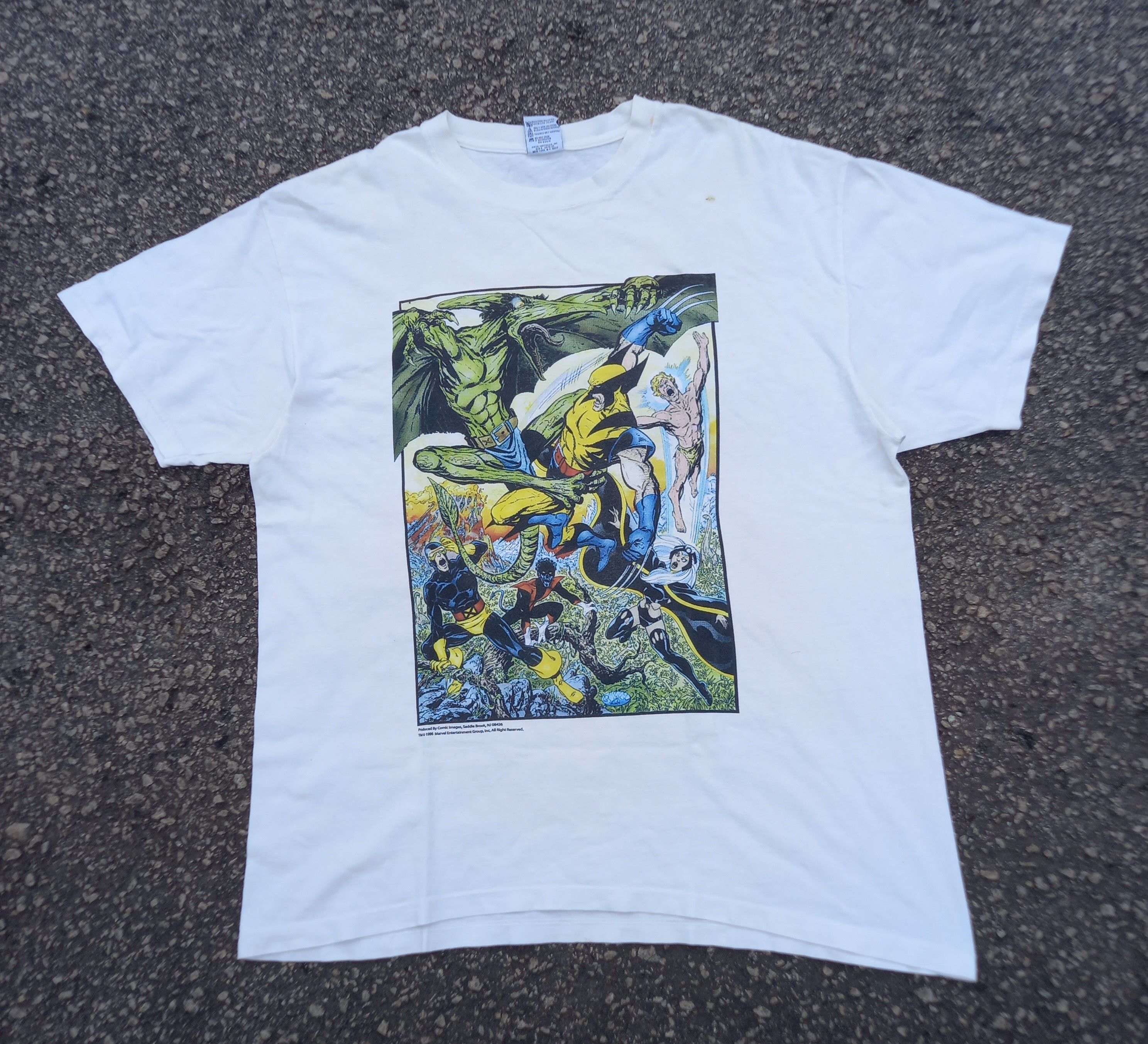 image of Anvil x Marvel Comics Vintage 96 Marvel X-Men Shirt in White, Men's (Size XL)