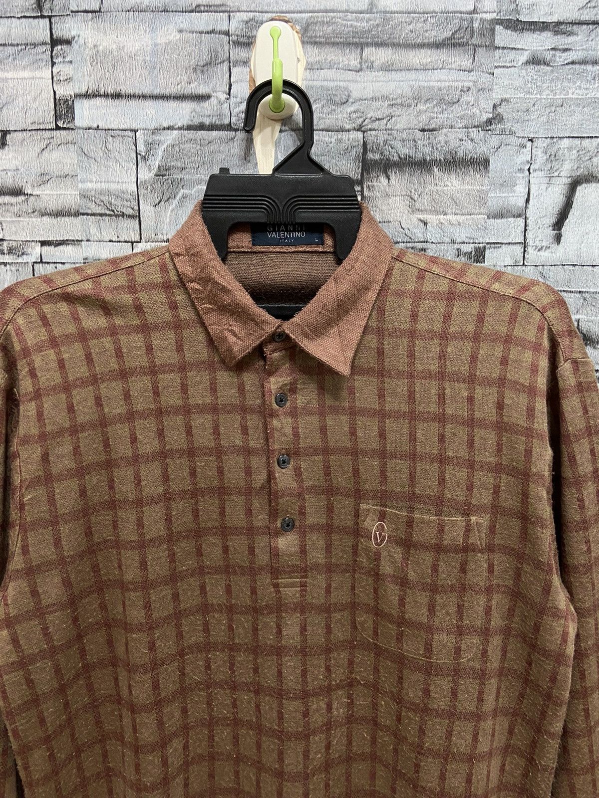 Valentino Vintage Gianni Valentino t shirt long sleeve plaid design Size US L / EU 52-54 / 3 - 3 Thumbnail