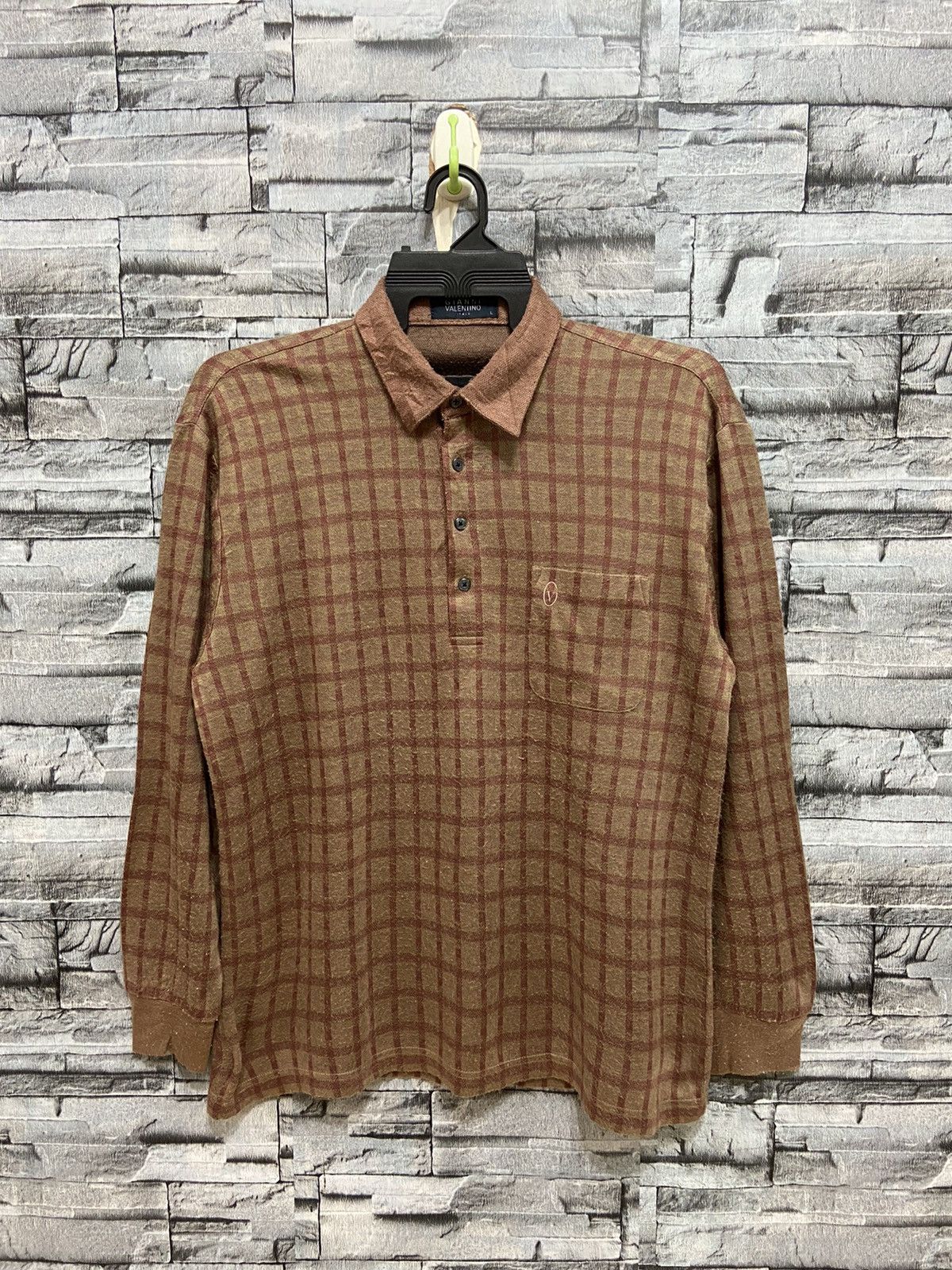 Valentino Vintage Gianni Valentino t shirt long sleeve plaid design Size US L / EU 52-54 / 3 - 2 Thumbnail