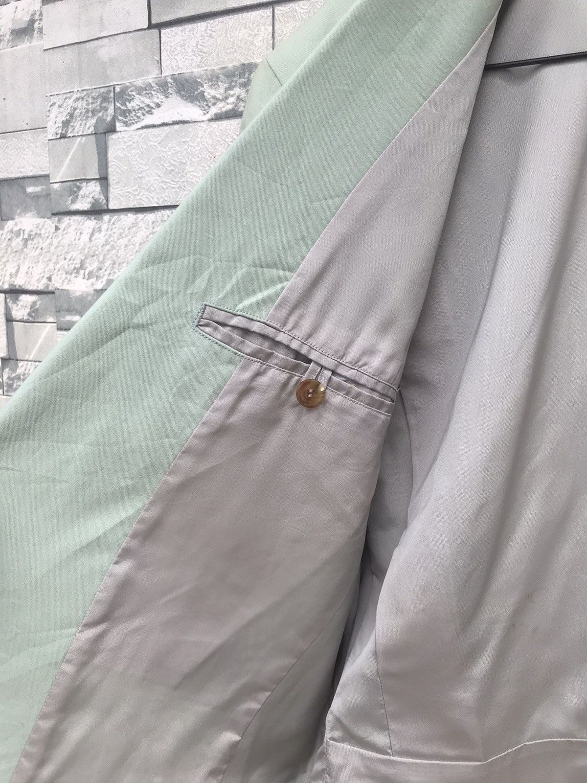 Issey Miyake Vintage 80s Issey Miyake Men Sage Green Linen Blazer Jacket Size US M / EU 48-50 / 2 - 12 Thumbnail